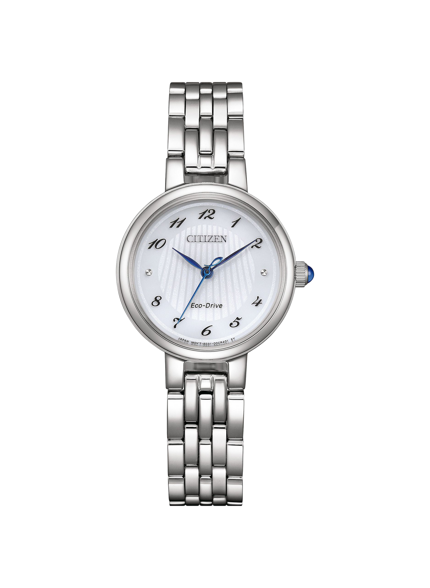 Montre quartz solaire Round en acier inoxydable CITIZEN Blanc