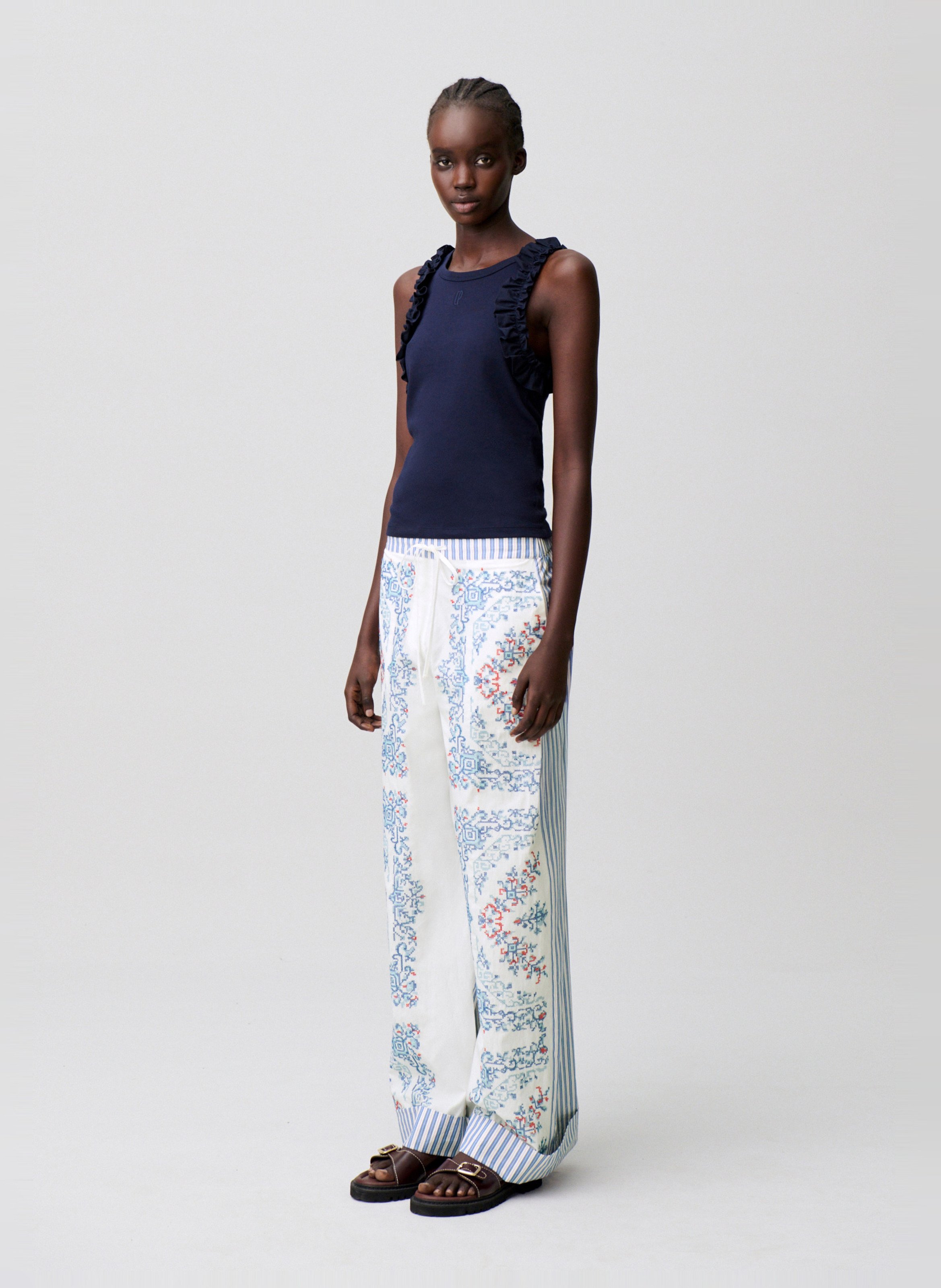 Pantalon large imprimé CLAUDIE PIERLOT Multicolore