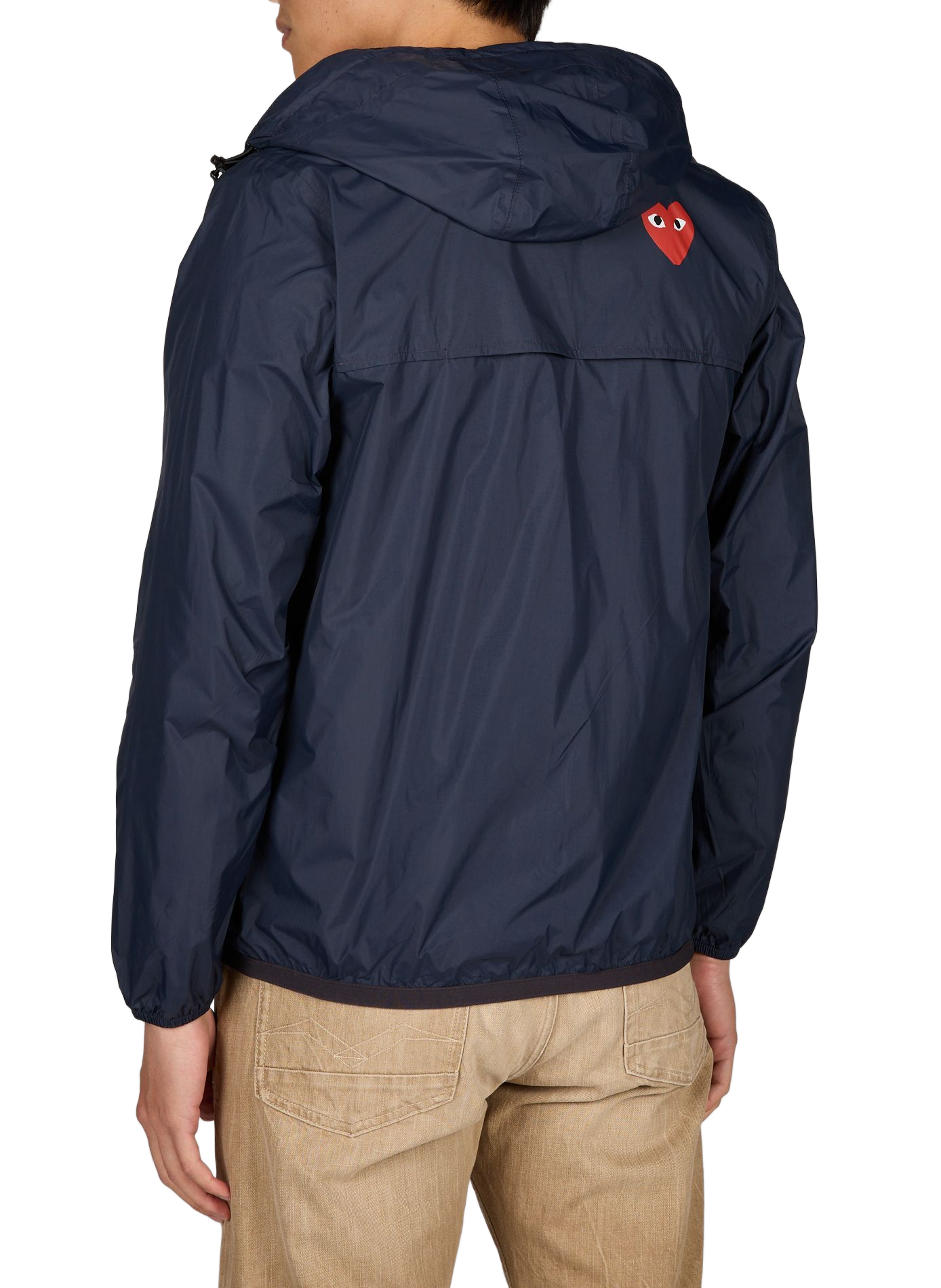 Waterproof hooded jacket COMME DES GARCONS PLAY Blue