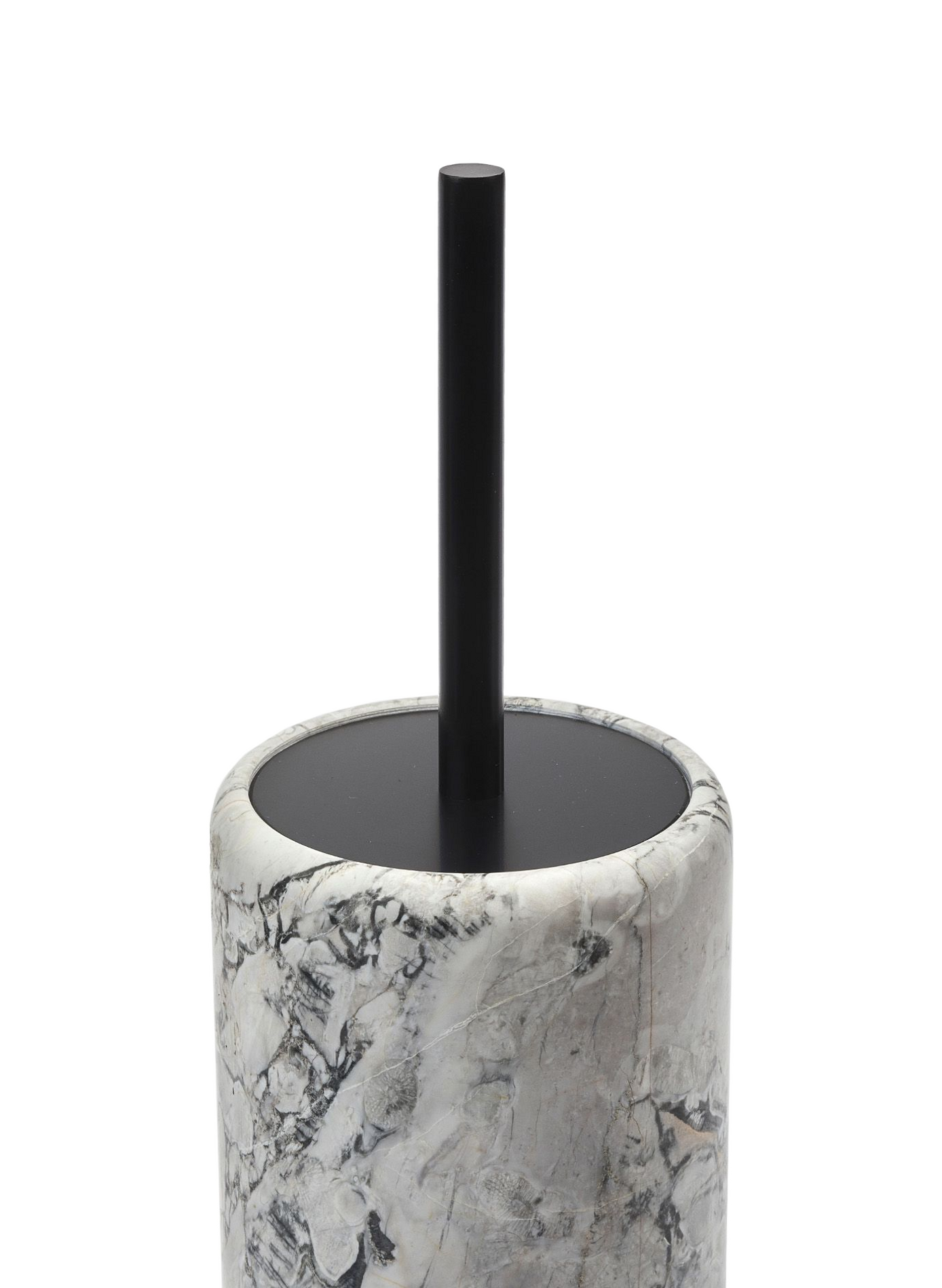WC-Bürstenhalter aus marmoriertem Nero-Marmor | Weiss AQUANOVA Haus
