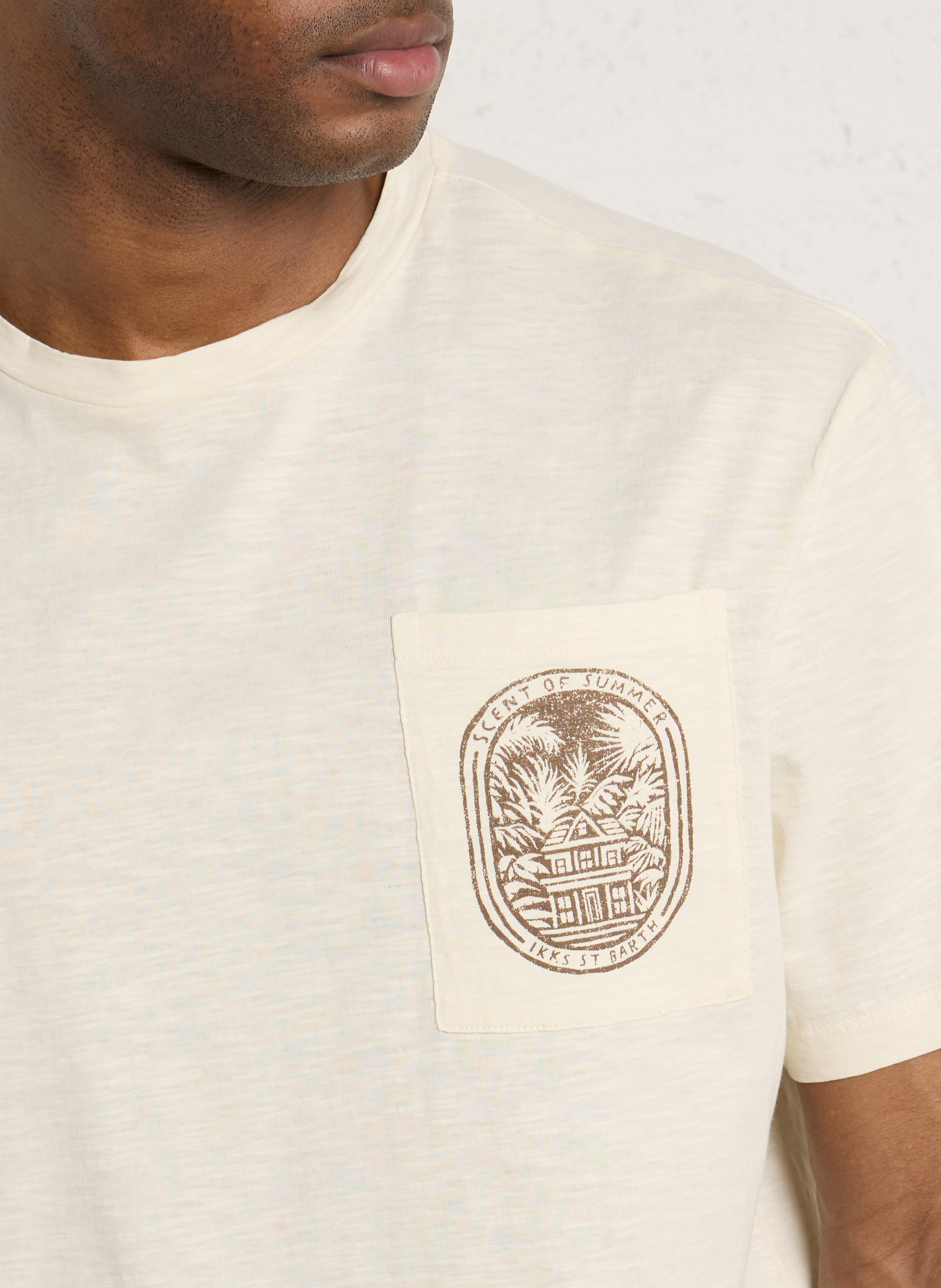 Tee-shirt col rond en coron IKKS Blanc