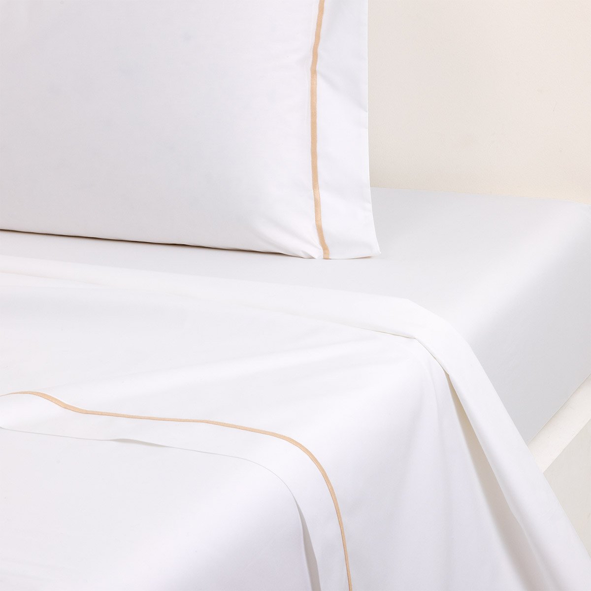 Drap plat en percale de coton, athéna BeigeYVES DELORME