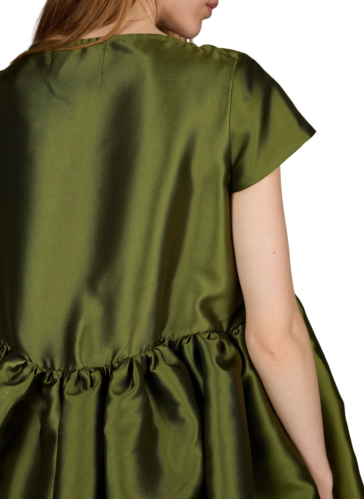 Kurzes Kleid aus recyceltem Polyester-Mix MARQUES ALMEIDA Khaki