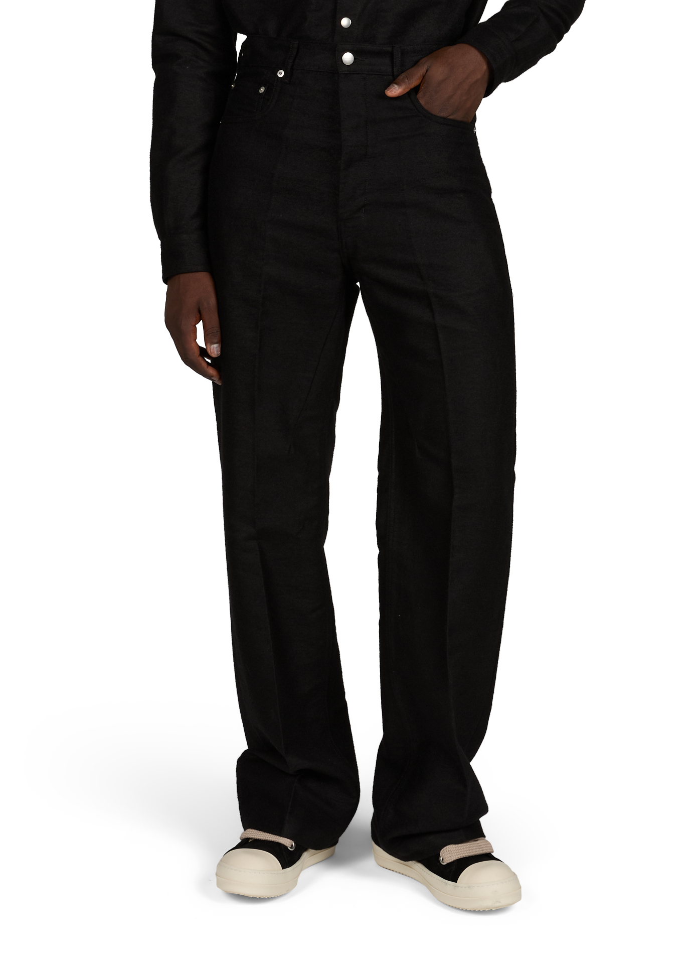 Pantalon droit à plis Geth RICK OWENS Noir