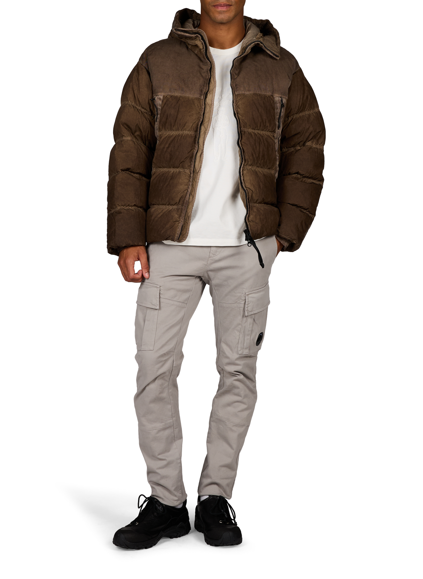 Korte gewatteerde donsjas CP COMPANY Bruin