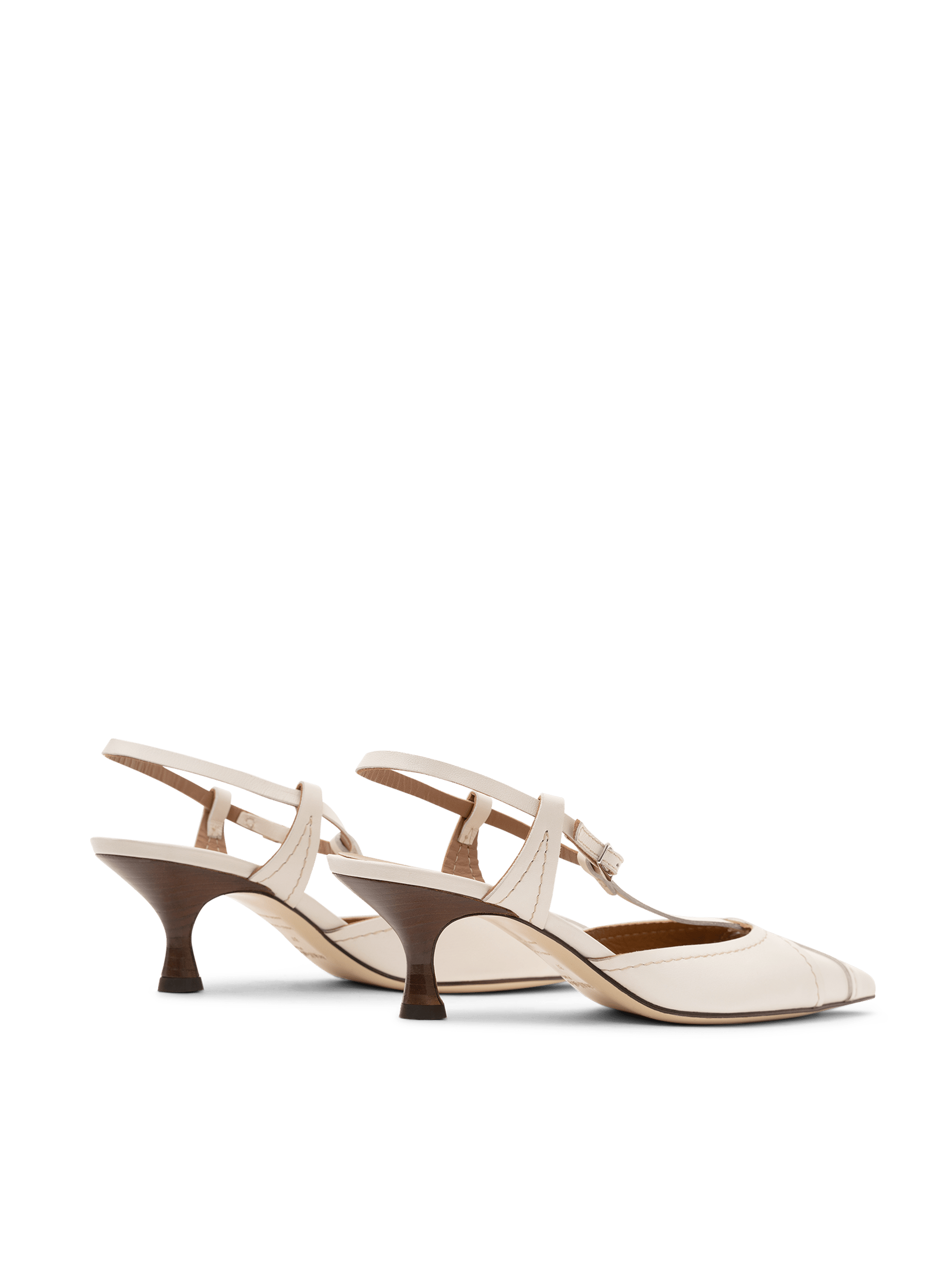 Sling back ramon en veau lisse PARALLELE Blanc