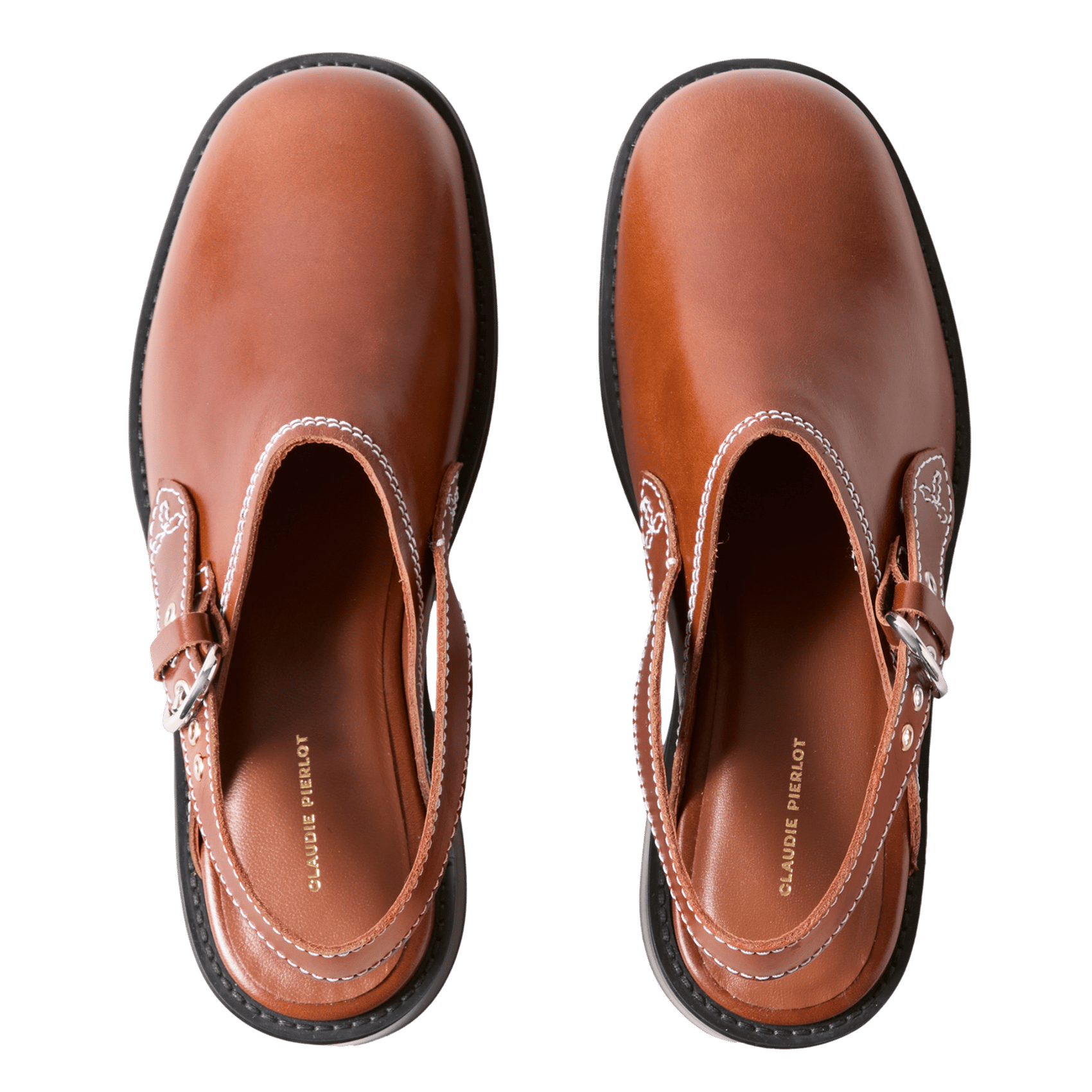 Mules en cuir CLAUDIE PIERLOT Marron