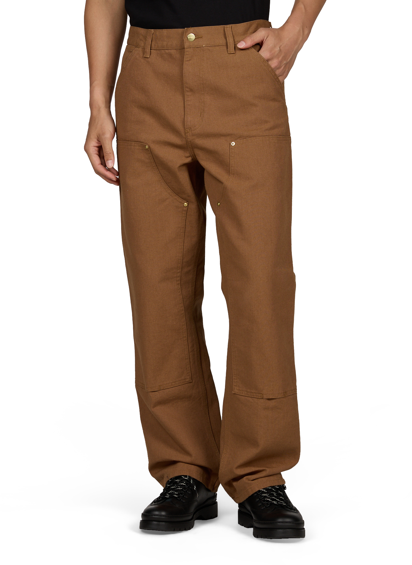Pantalon droit en coton CARHARTT WIP Marron