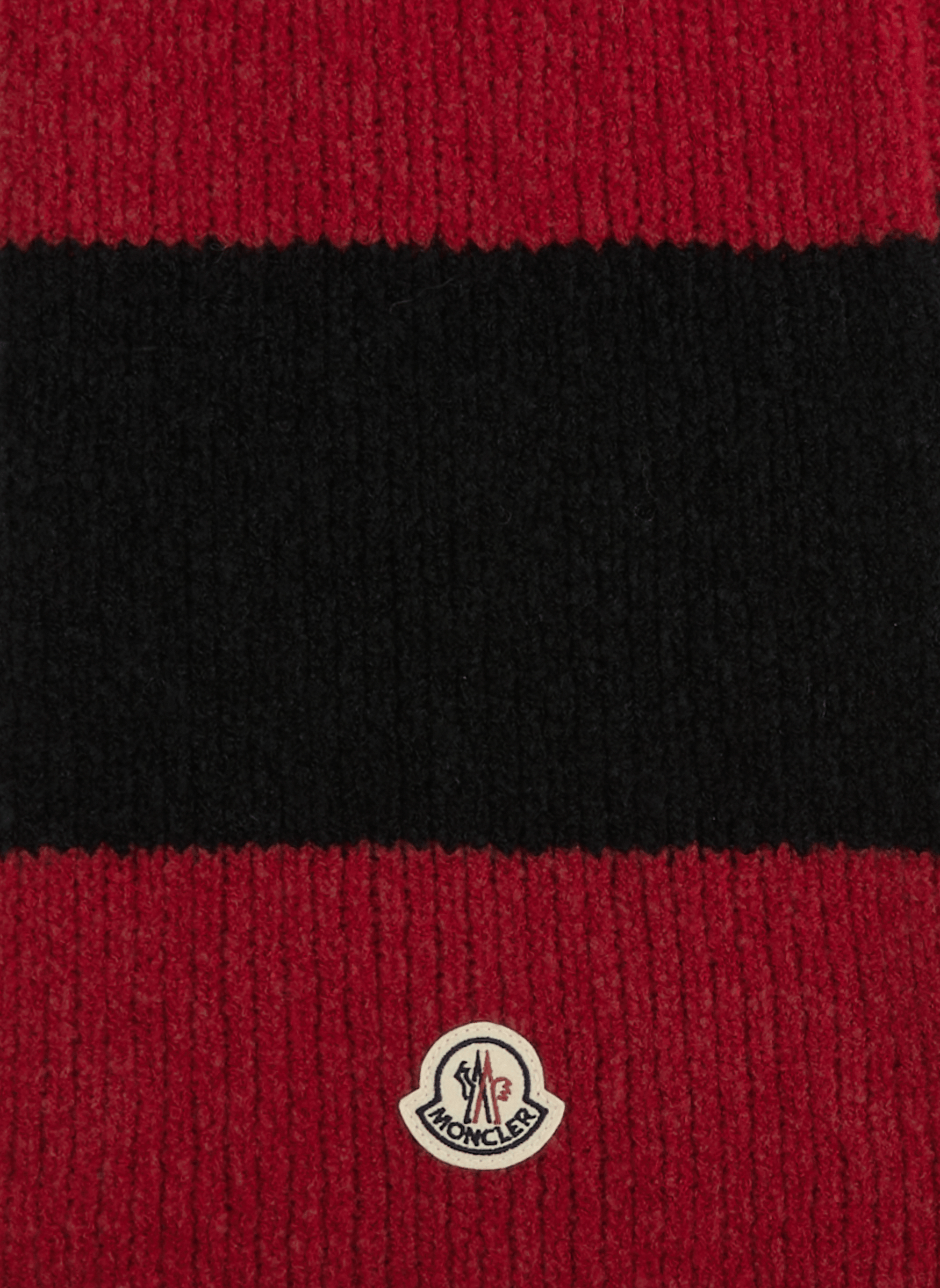 Sciarpa a righe in misto lana MONCLER Rosso