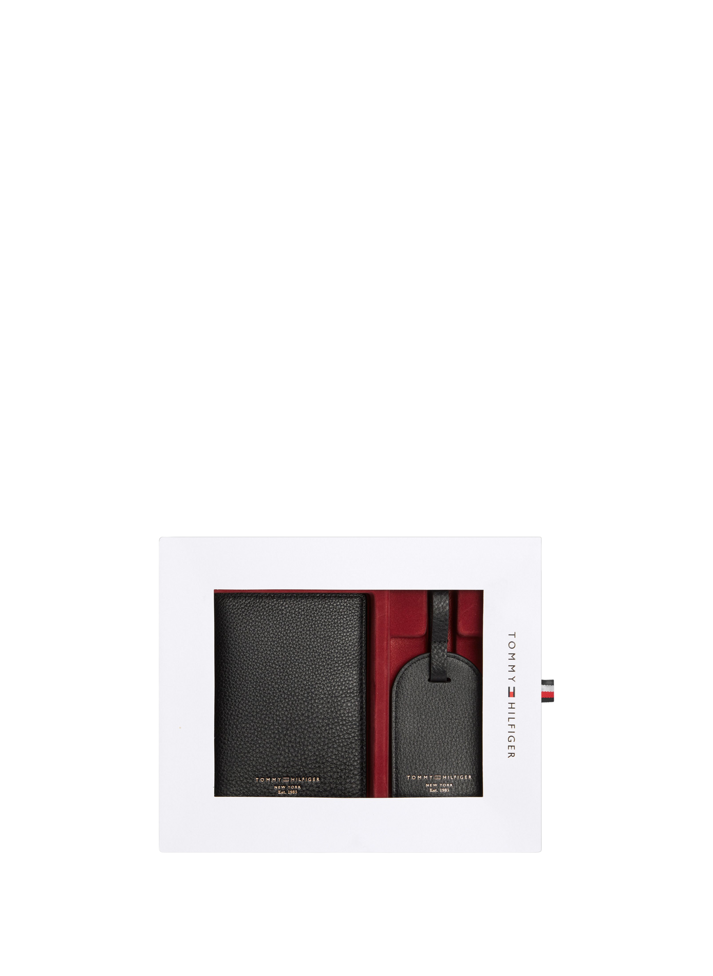 Leather passport holder TOMMY HILFIGER Black
