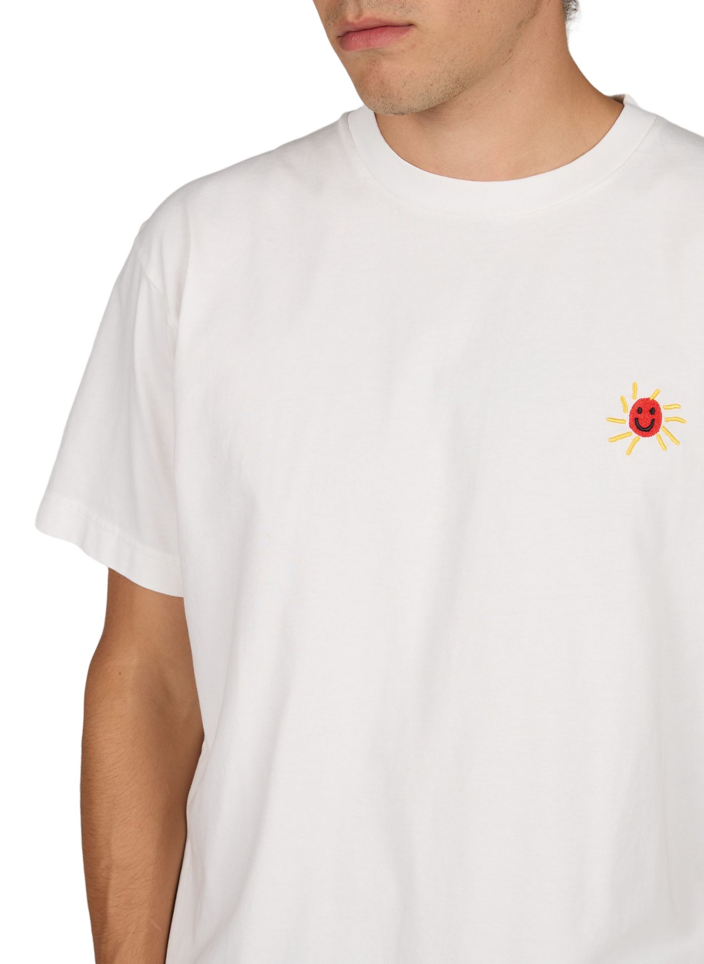 Happy Flower oversized printed cotton T-shirt OLOW Beige