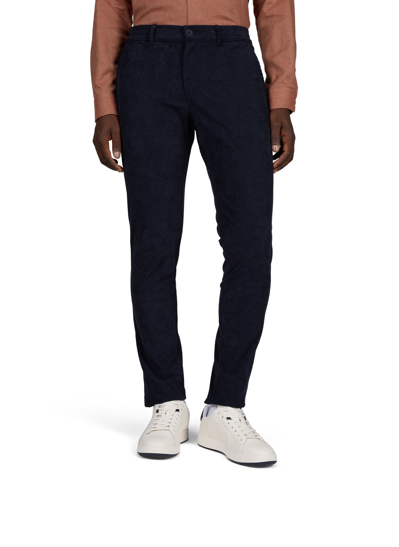 Getailleerde broek van SERGE DOSSOLA in ribfluweel 1789 CALA Blauw