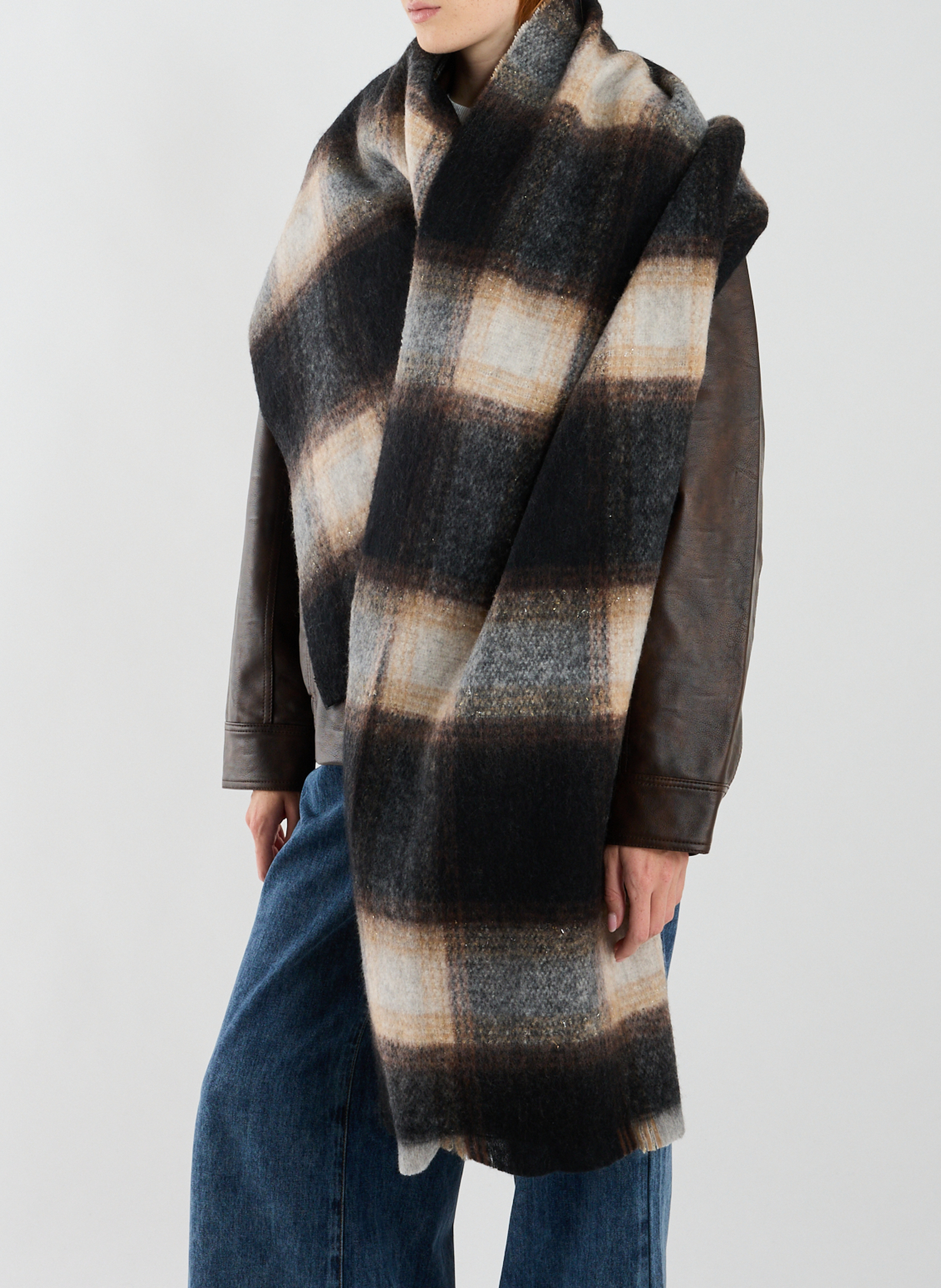 Check Scarf SAISON 1865 Black