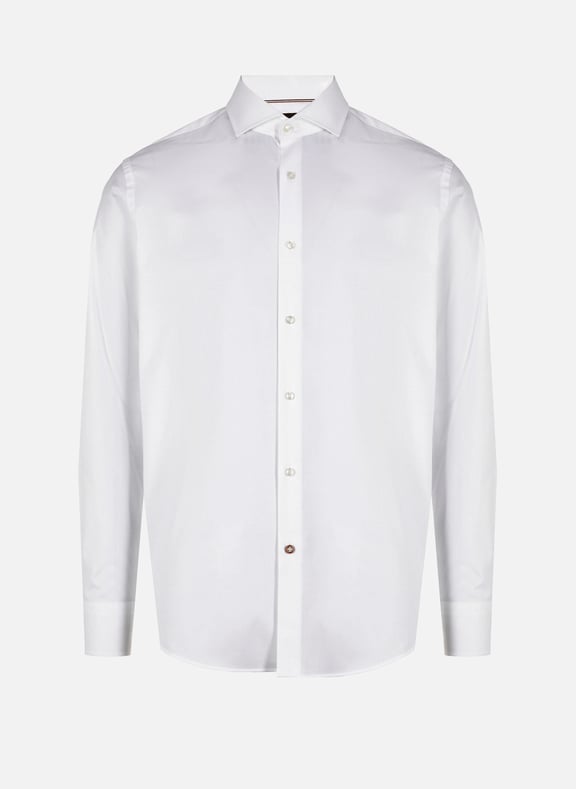 Button Down long-sleeve cotton Shirt White by BOSS BOSS Button Down long-sleeve cotton Shirt White