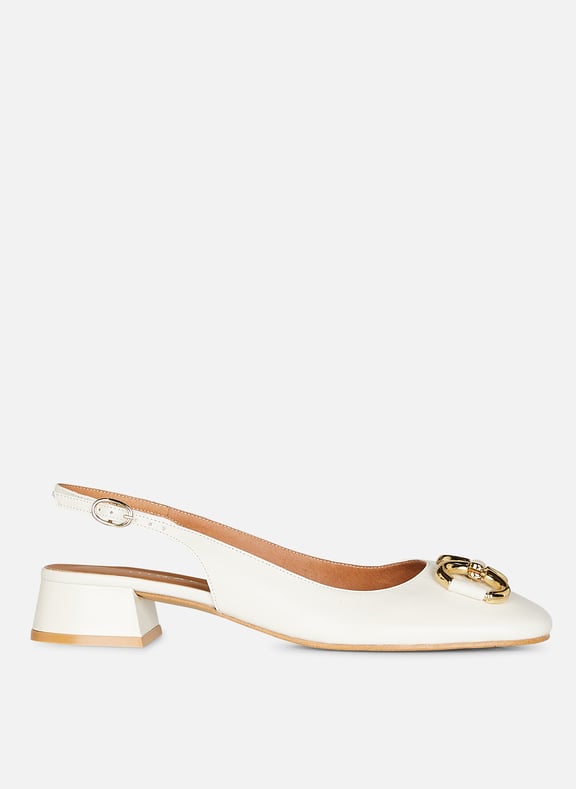Escarpins slingbacks en cuir vieilli doublon | Blanc Chaussures mariage The Wedding Explorer Escarpins slingbacks en cuir vieilli doublon | Blanc Chaussures mariage The Wedding Explorer