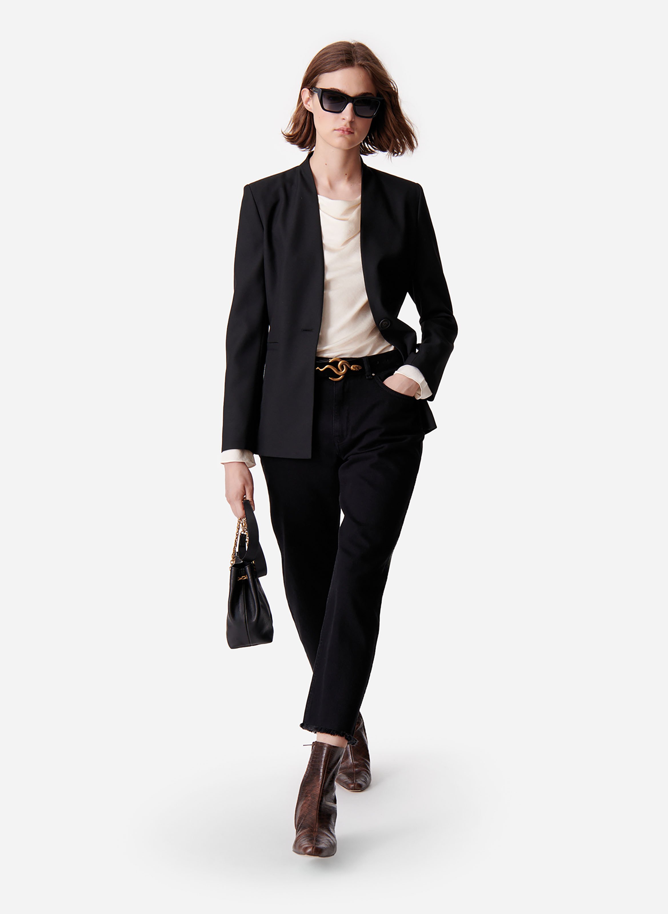 Veste Tailleur VANESSA BRUNO Noire Taille 36 - Modèle Original Et Indispensable