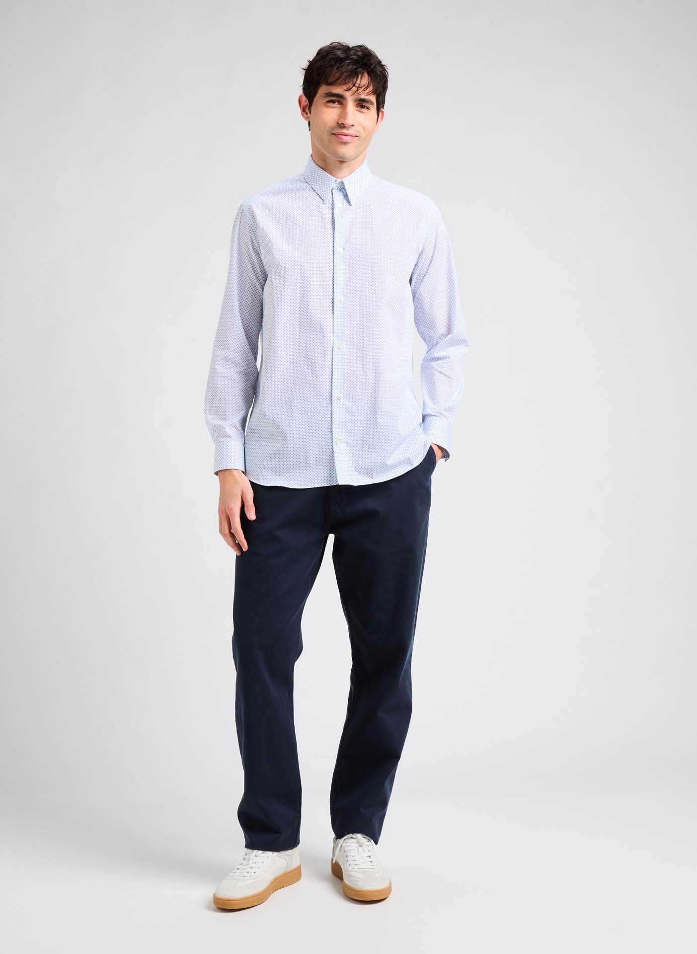 Straight shirt with Fasseti pattern AU PRINTEMPS PARIS Blue