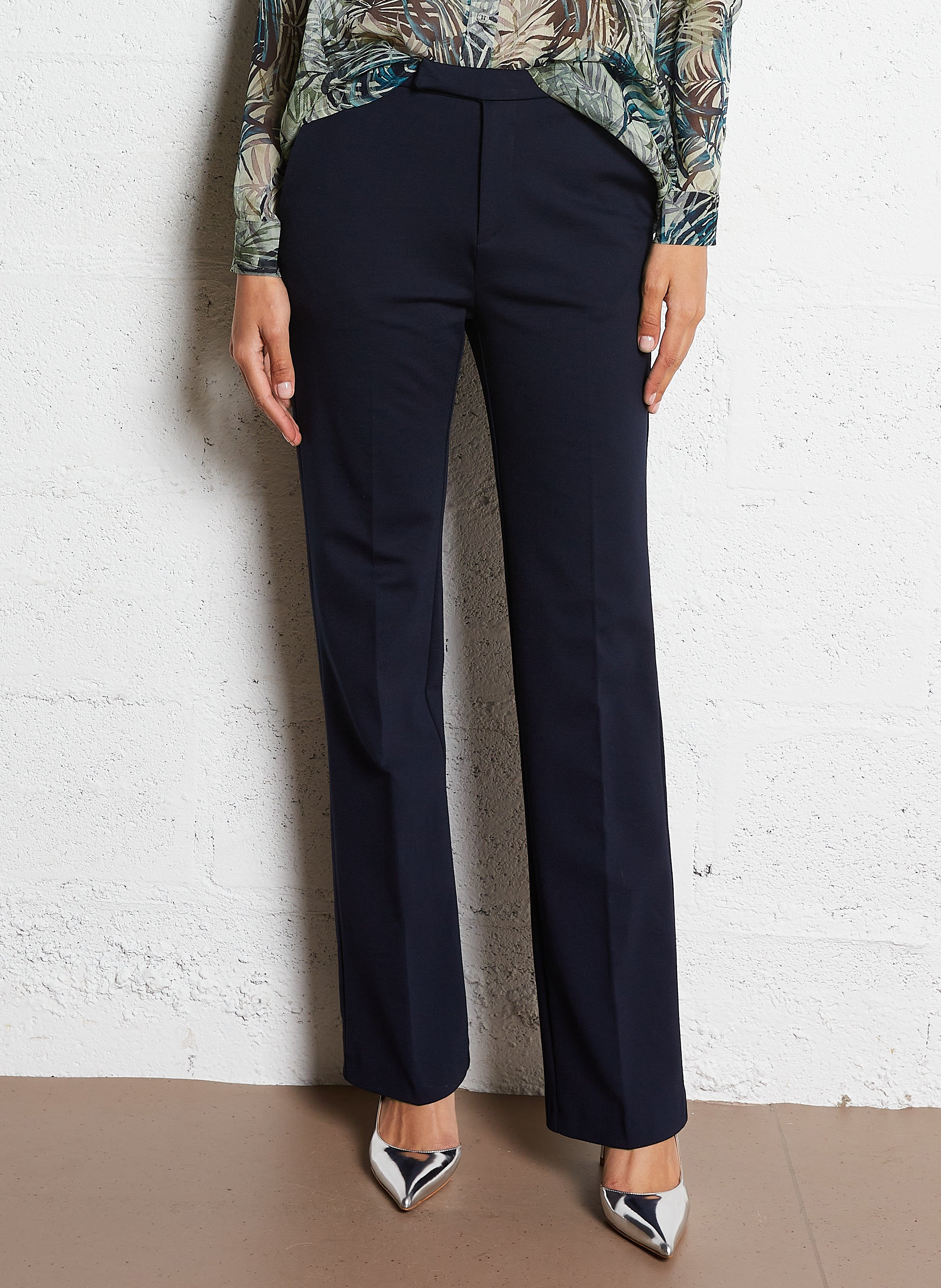 Pantalon droit flare confort IKKS Bleu