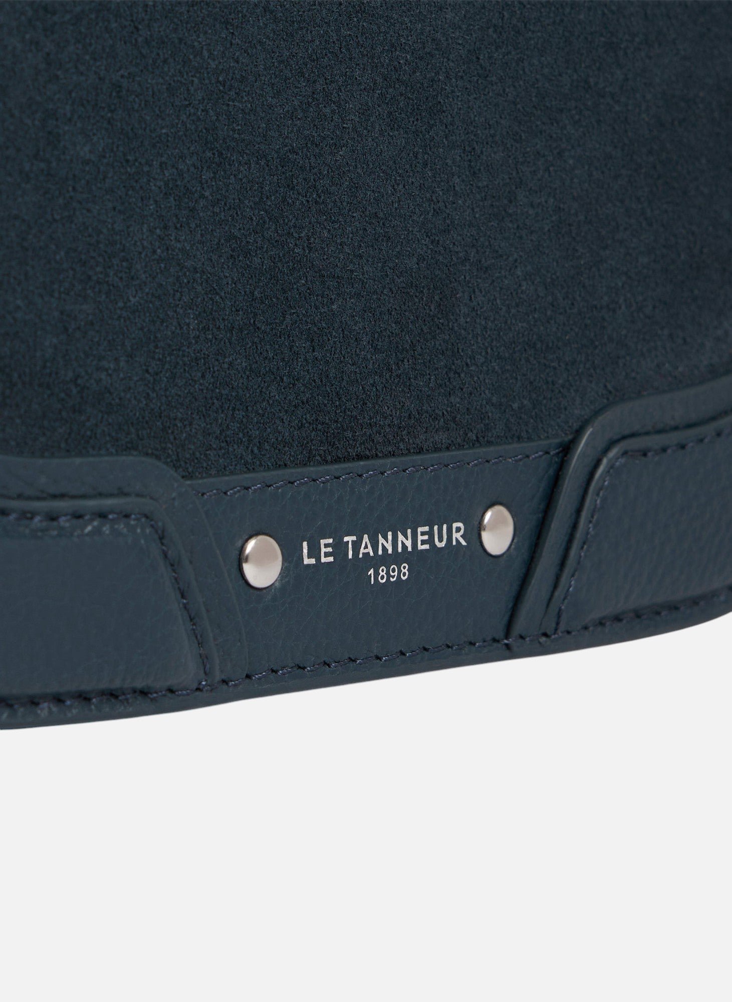 Sac bandoulière moyen modèle ella en cuir grainé et nubuck LE TANNEUR Bleu