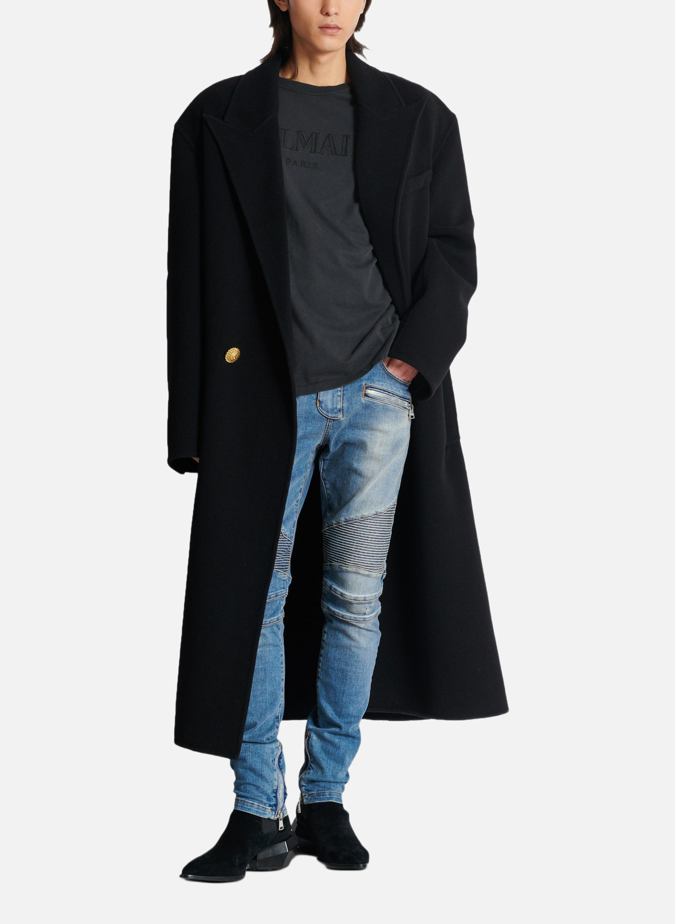 T-shirt brodé balmain vintage BALMAIN Gris