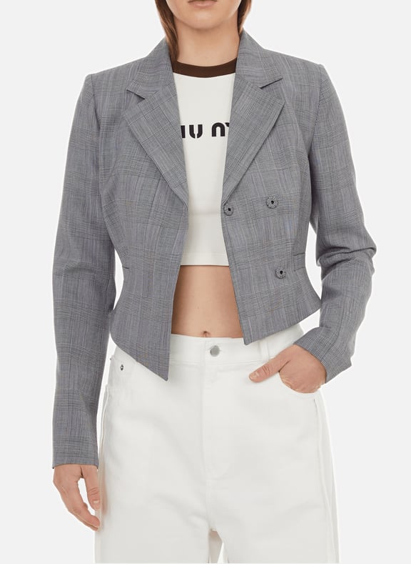 Blazer à carreaux en laine Gris by COPERNI COPERNI Blazer à carreaux en laine Gris