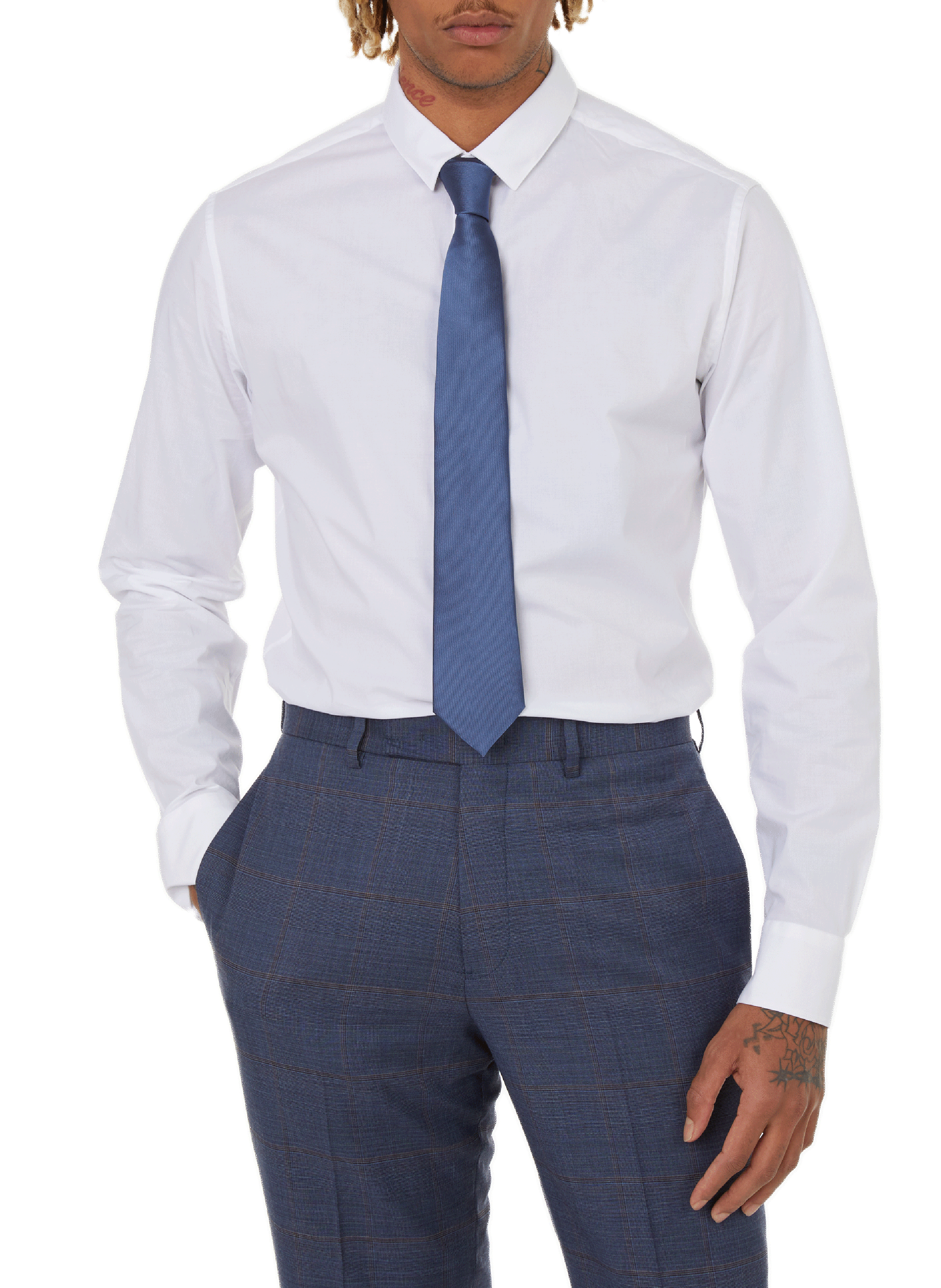 Silk jacquard tie AU PRINTEMPS PARIS Orange