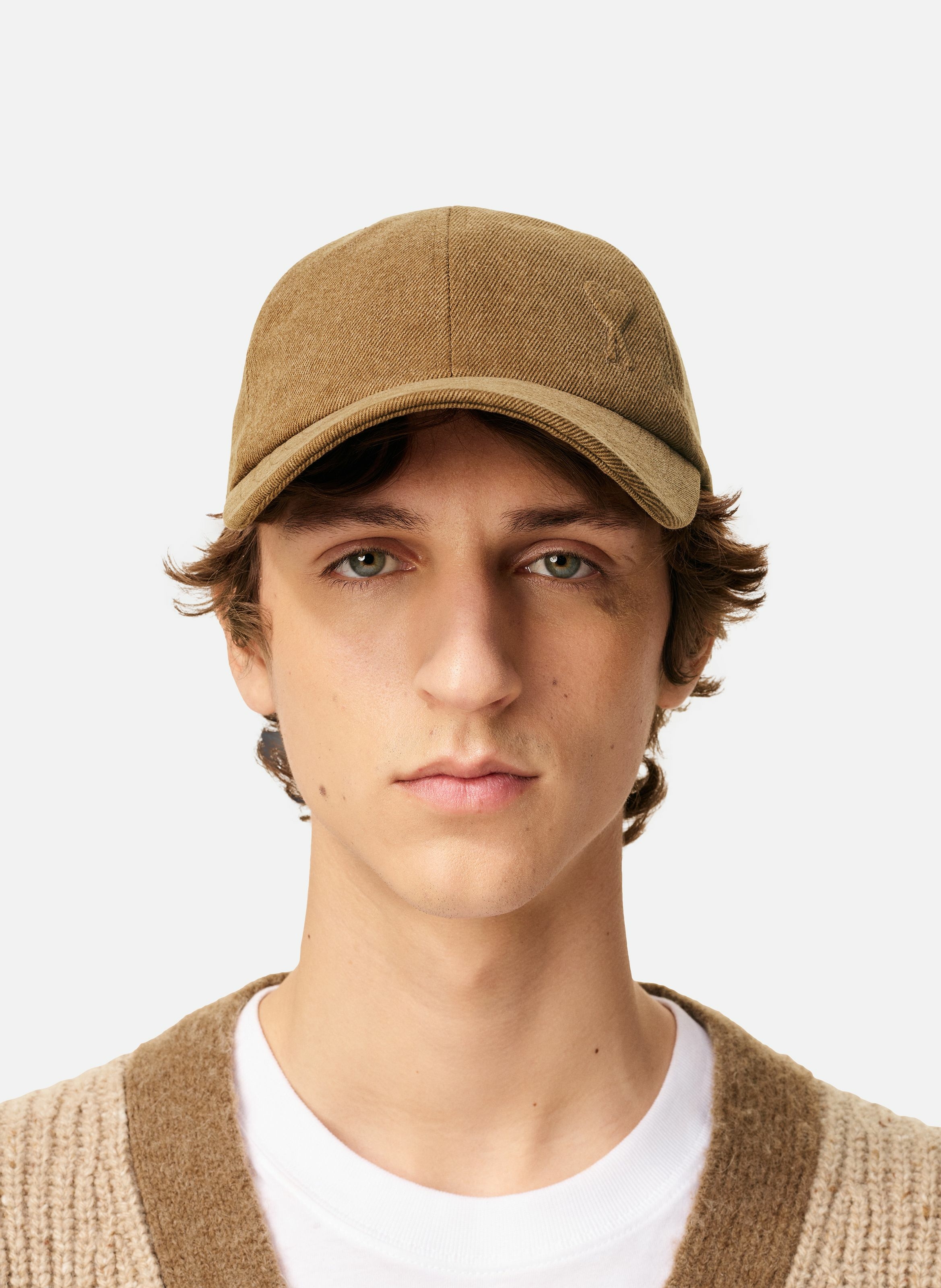 Casquette ami de coeur embossé en coton unisexe AMI PARIS Marron