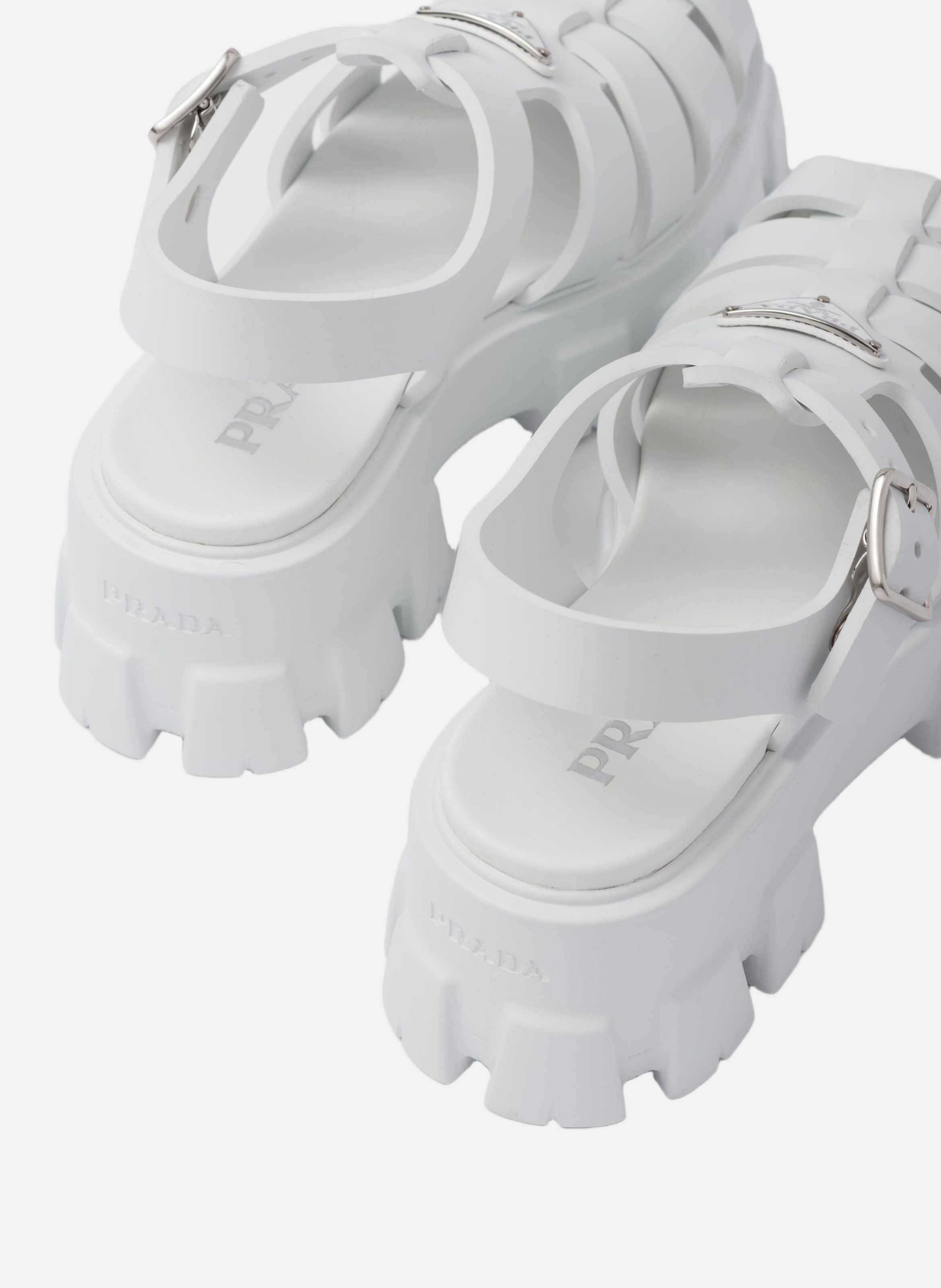 Sandales monolith en gomme PRADA Blanc
