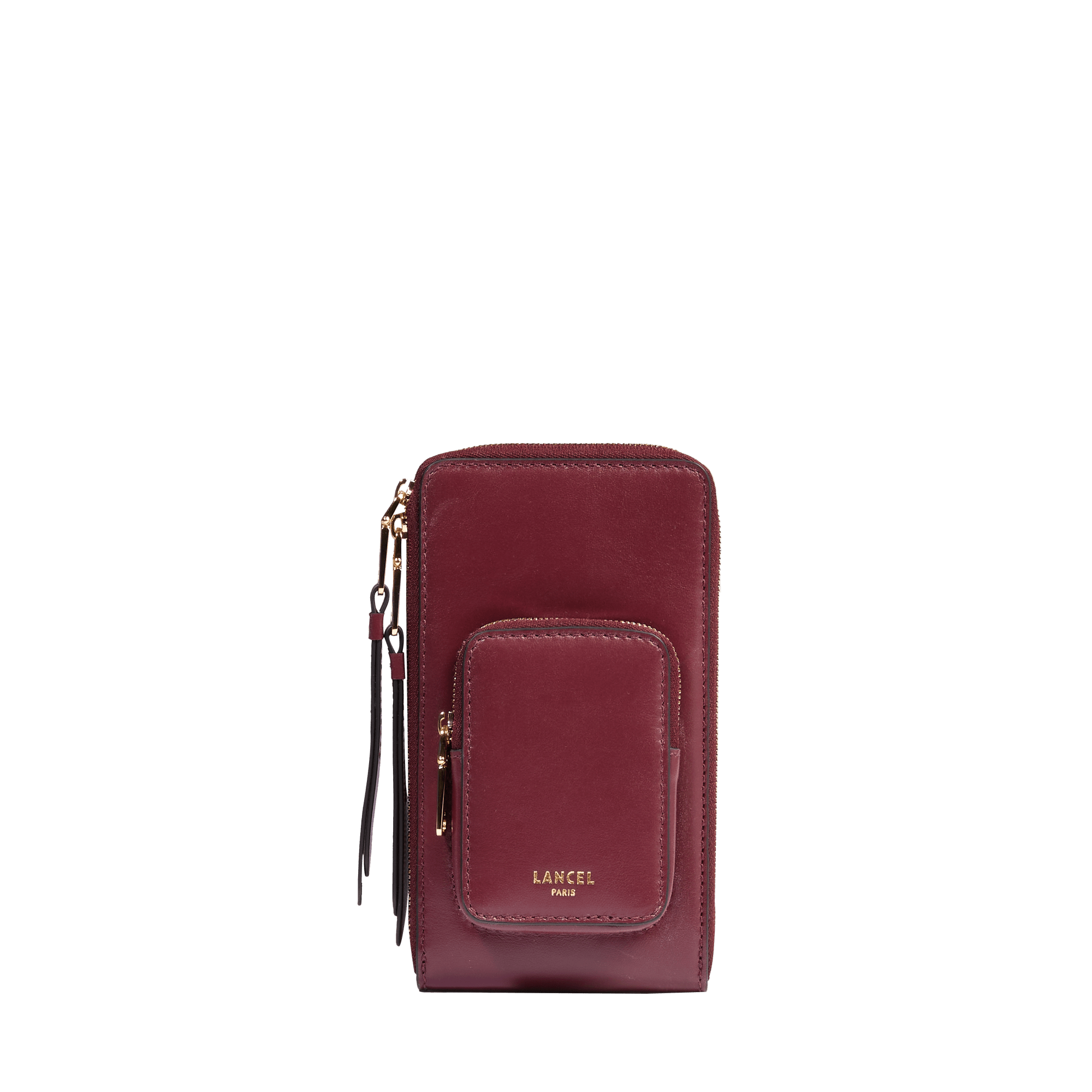 LANCEL Mini sac vertical zippé avec poche origami de lancel en cuir Violet