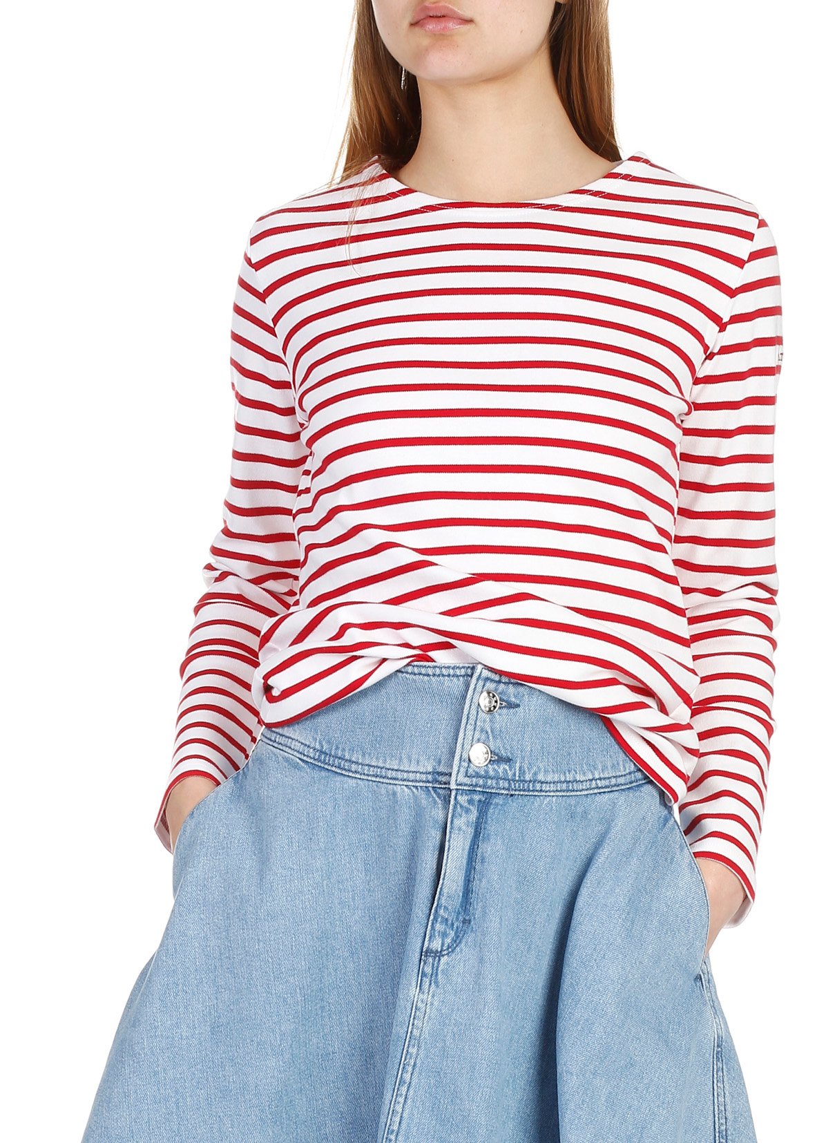 Marinière col rond en coton ARMOR-LUX Blanc