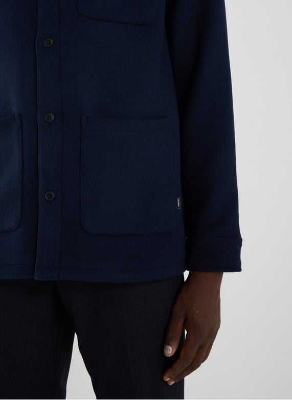 Jacket with classic collar in wool blend | Blue by LES DEUX Jacket with classic collar in wool blend Blue