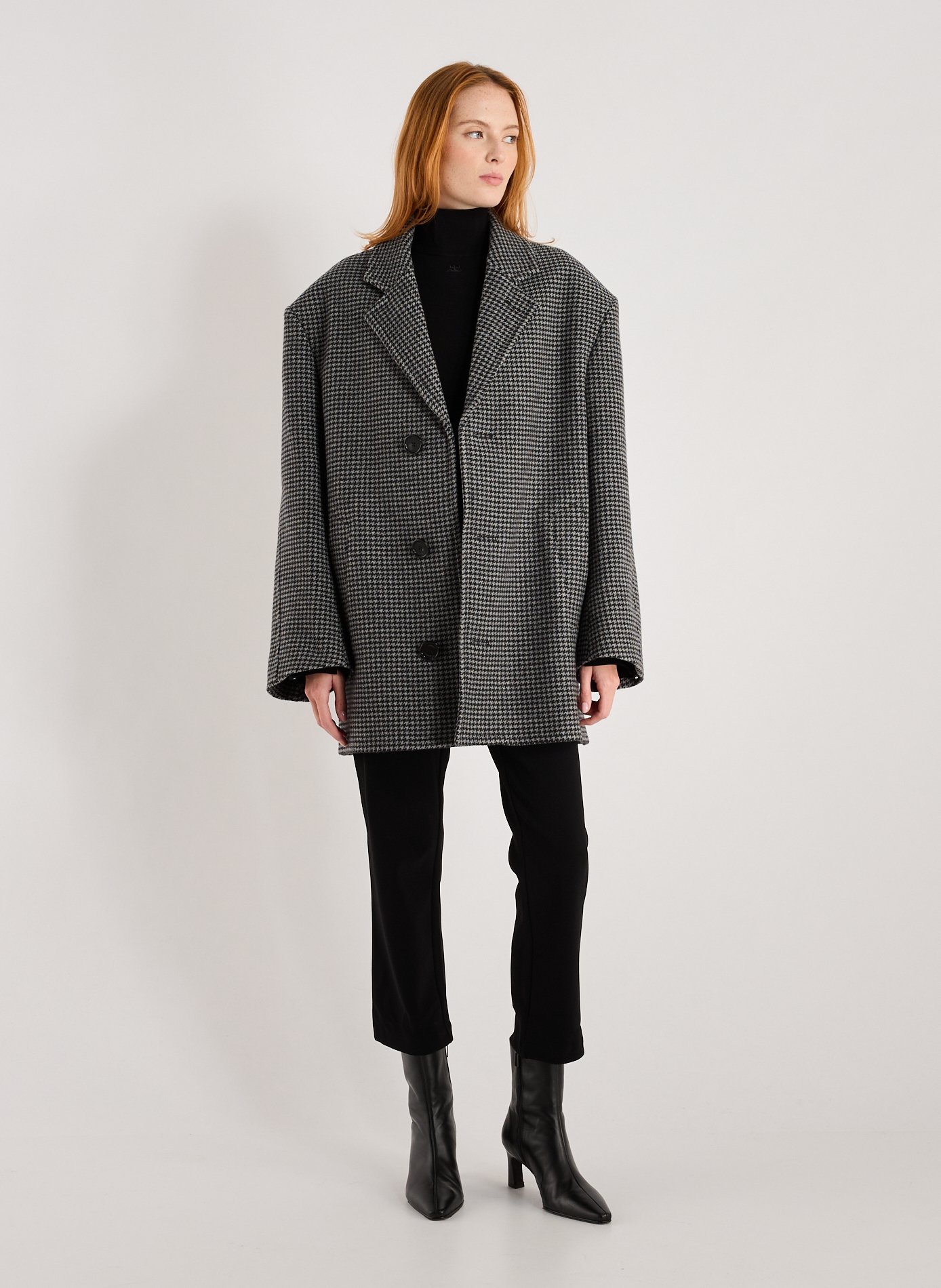 Wool houndstooth coat COPERNI Grey