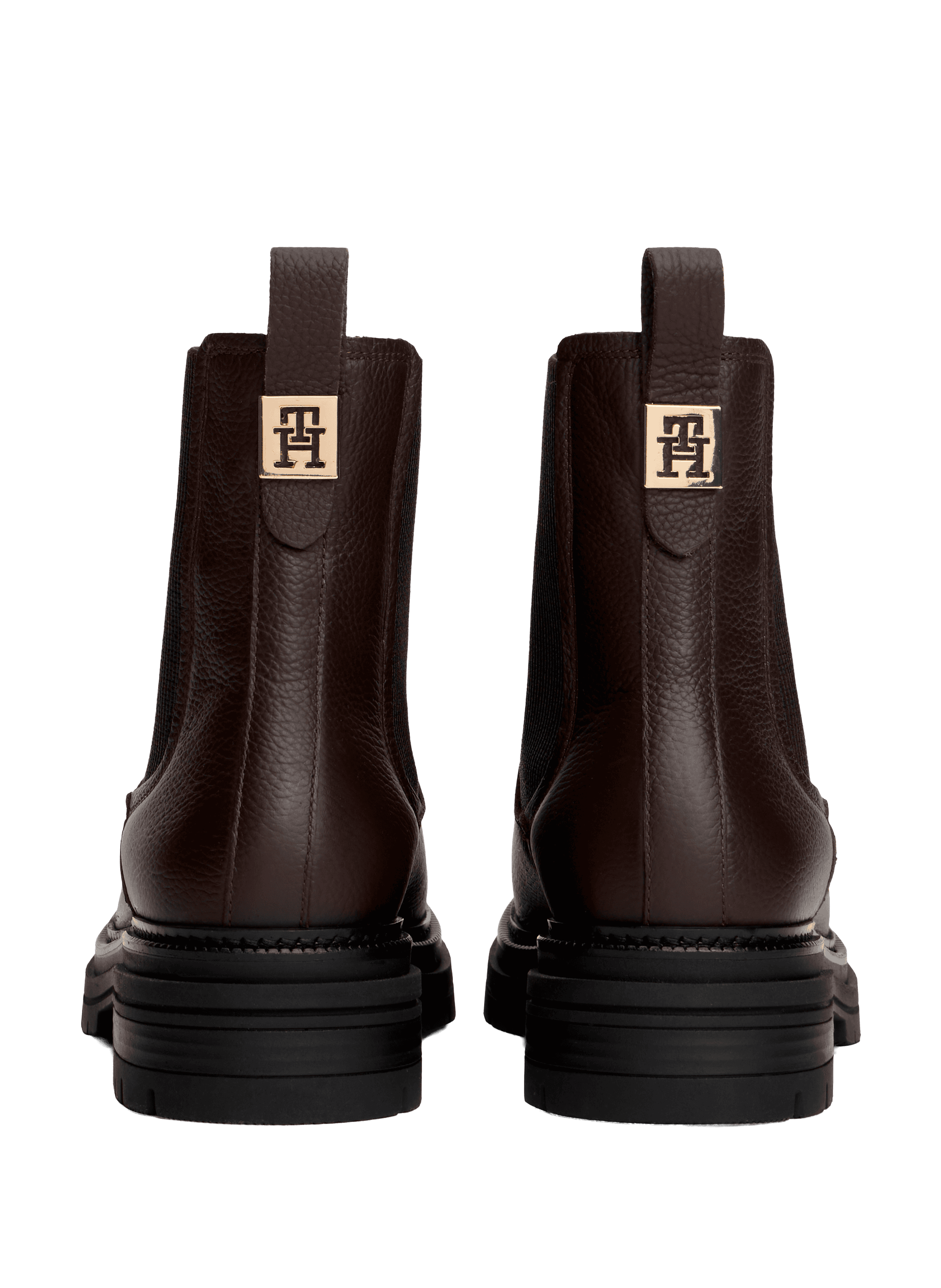 Bottines bout rond en cuir TOMMY HILFIGER Marron