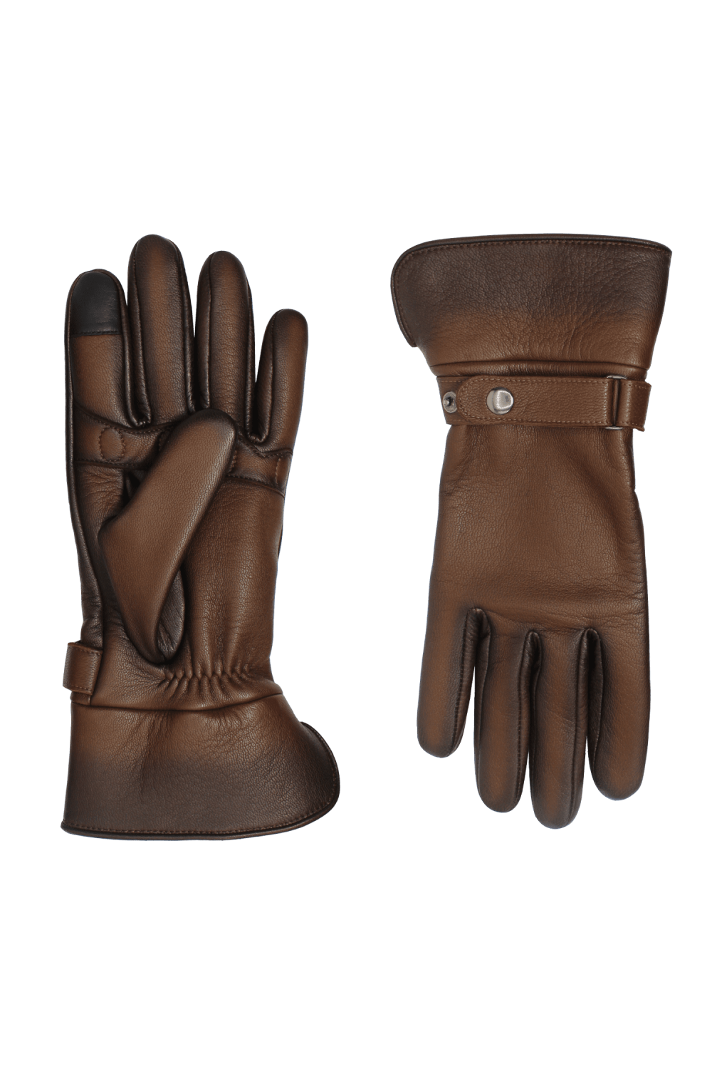 Gants hooper mobilité homme cuir doublés alpaga AGNELLE Marron