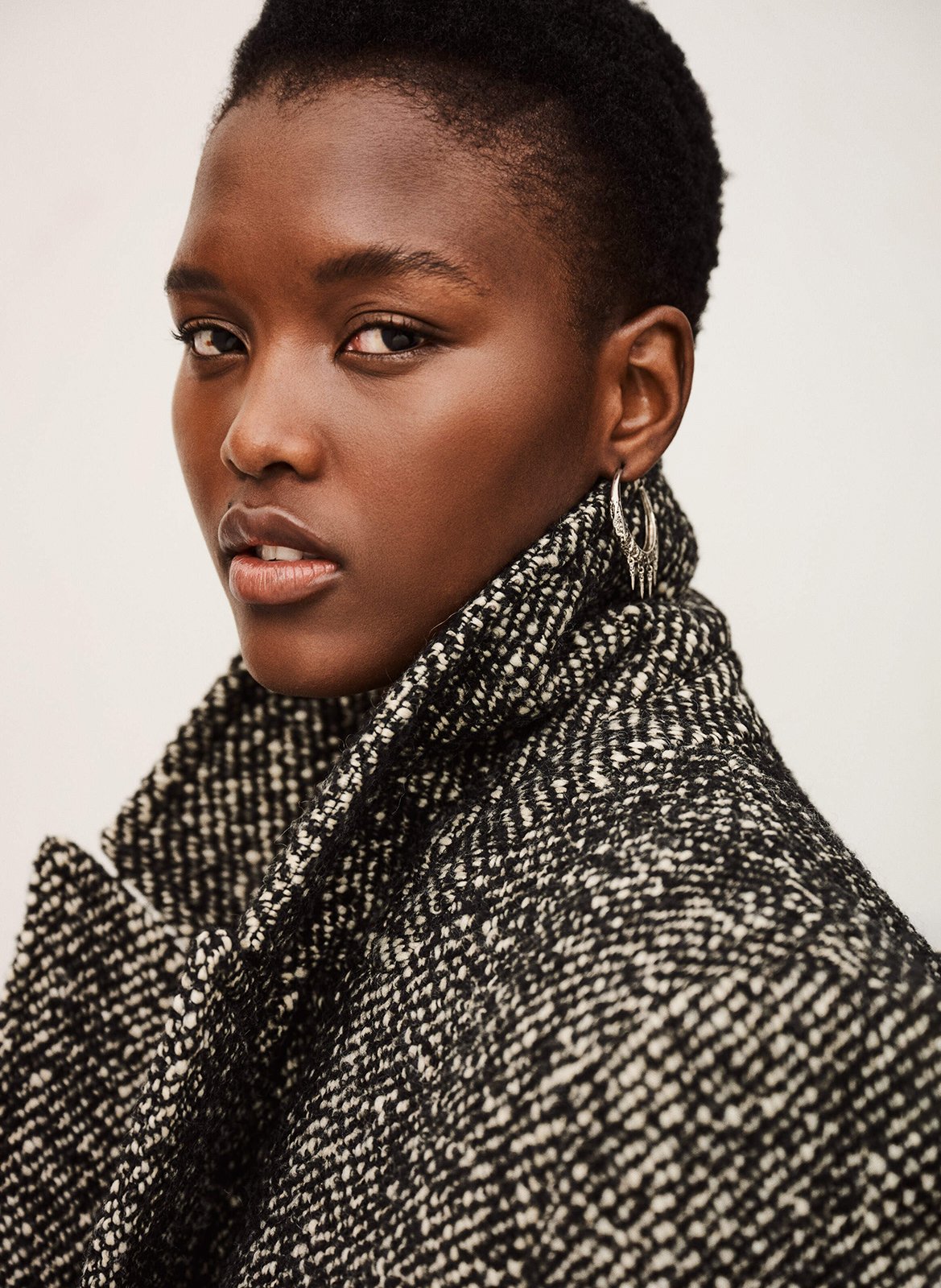 Manteau long en maille bicolore voxlow BA&SH Noir