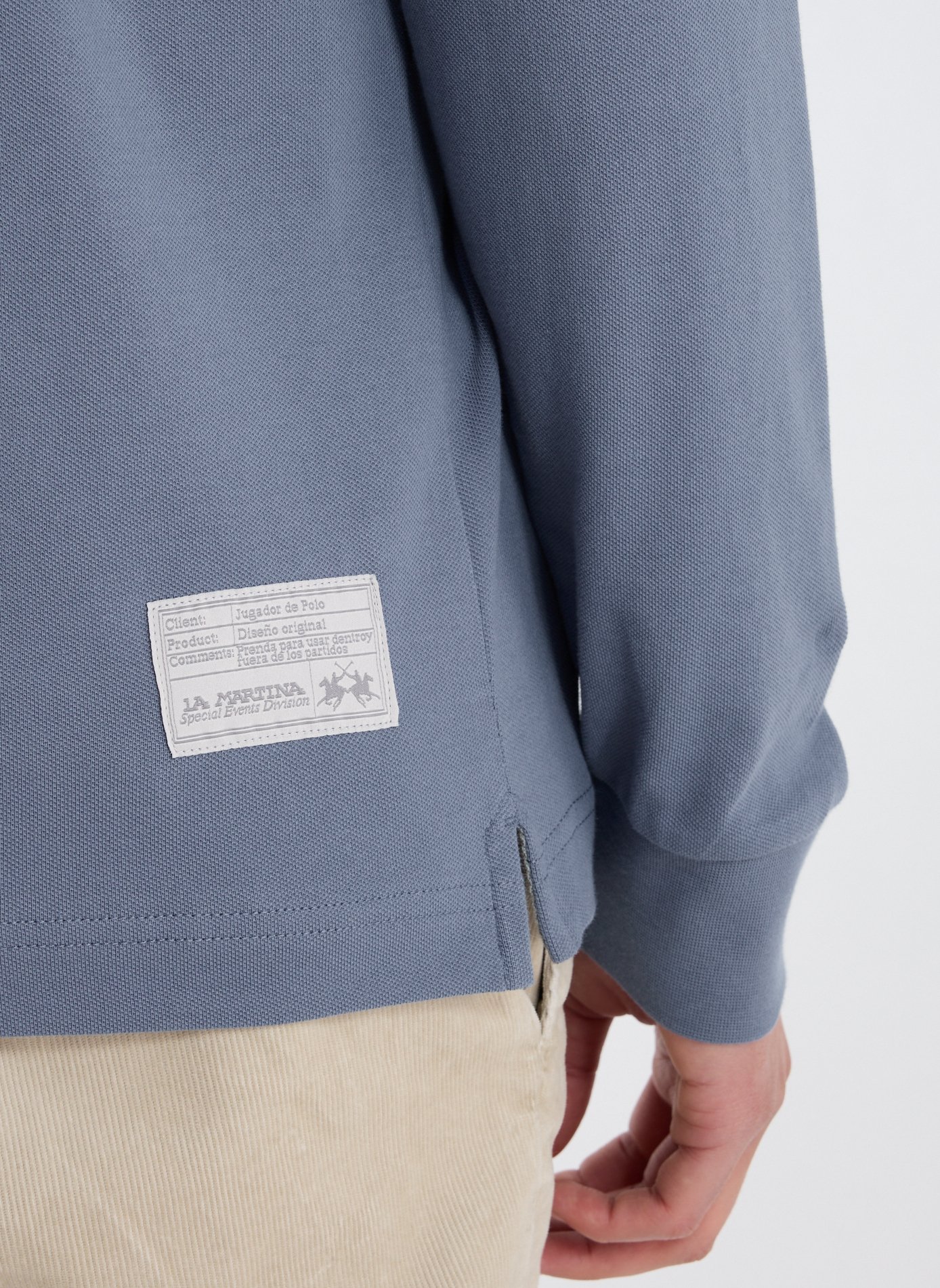 Polo à manches longues en coton mélangé LA MARTINA Bleu