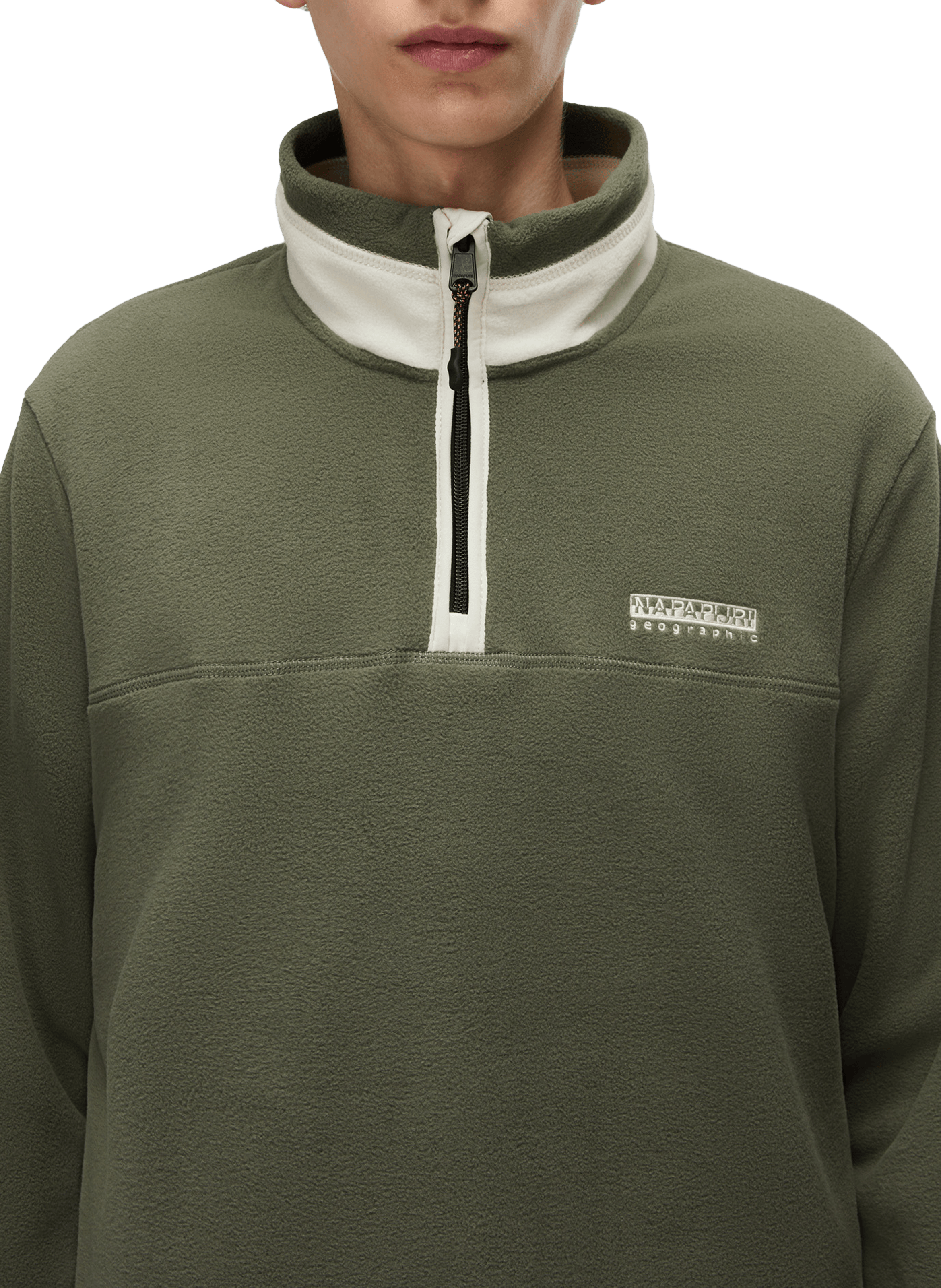 Straight high-neck polar fleece NAPAPIJRI Green