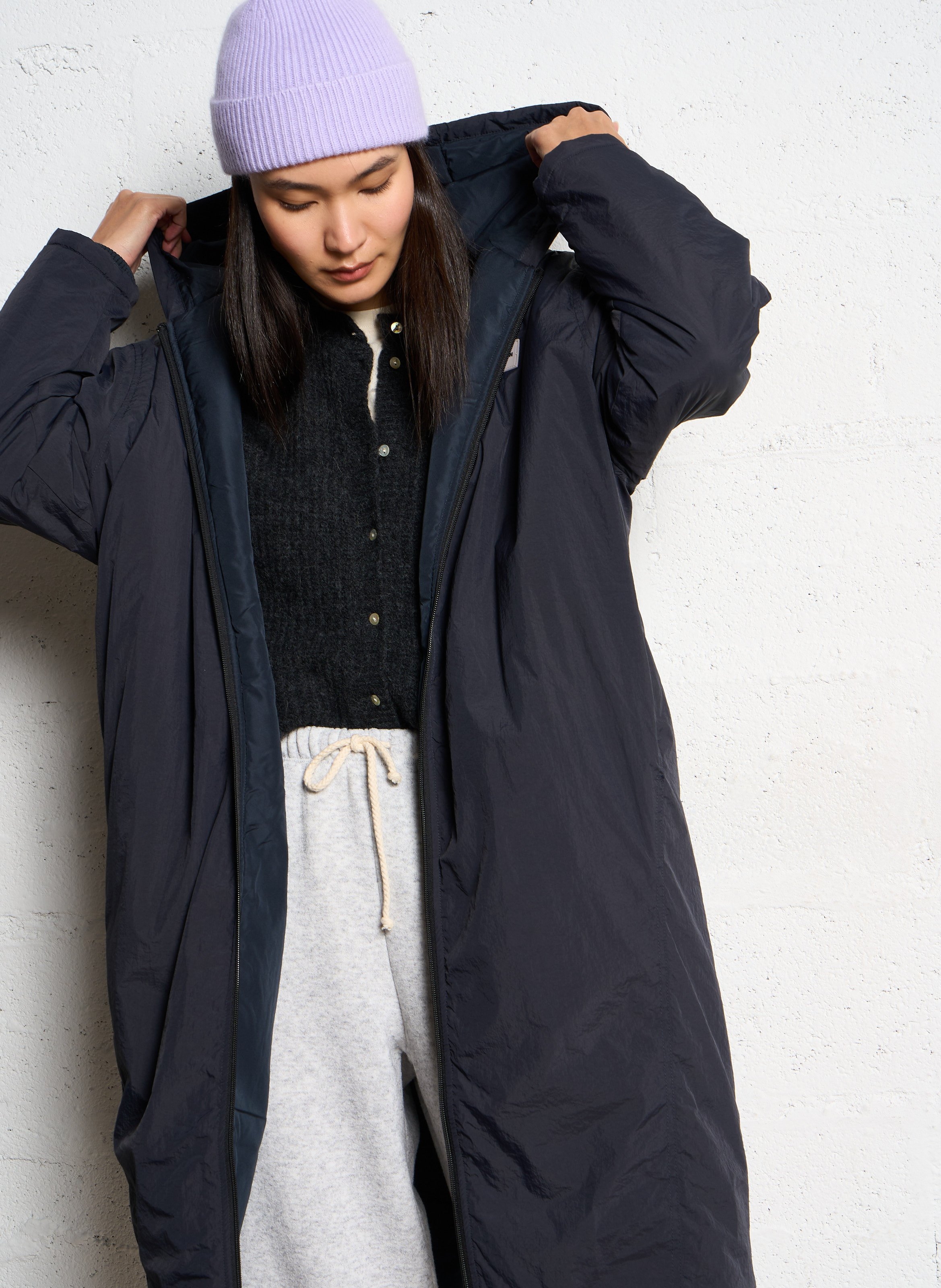 Parka longue à capuche zotcity AMERICAN VINTAGE Noir