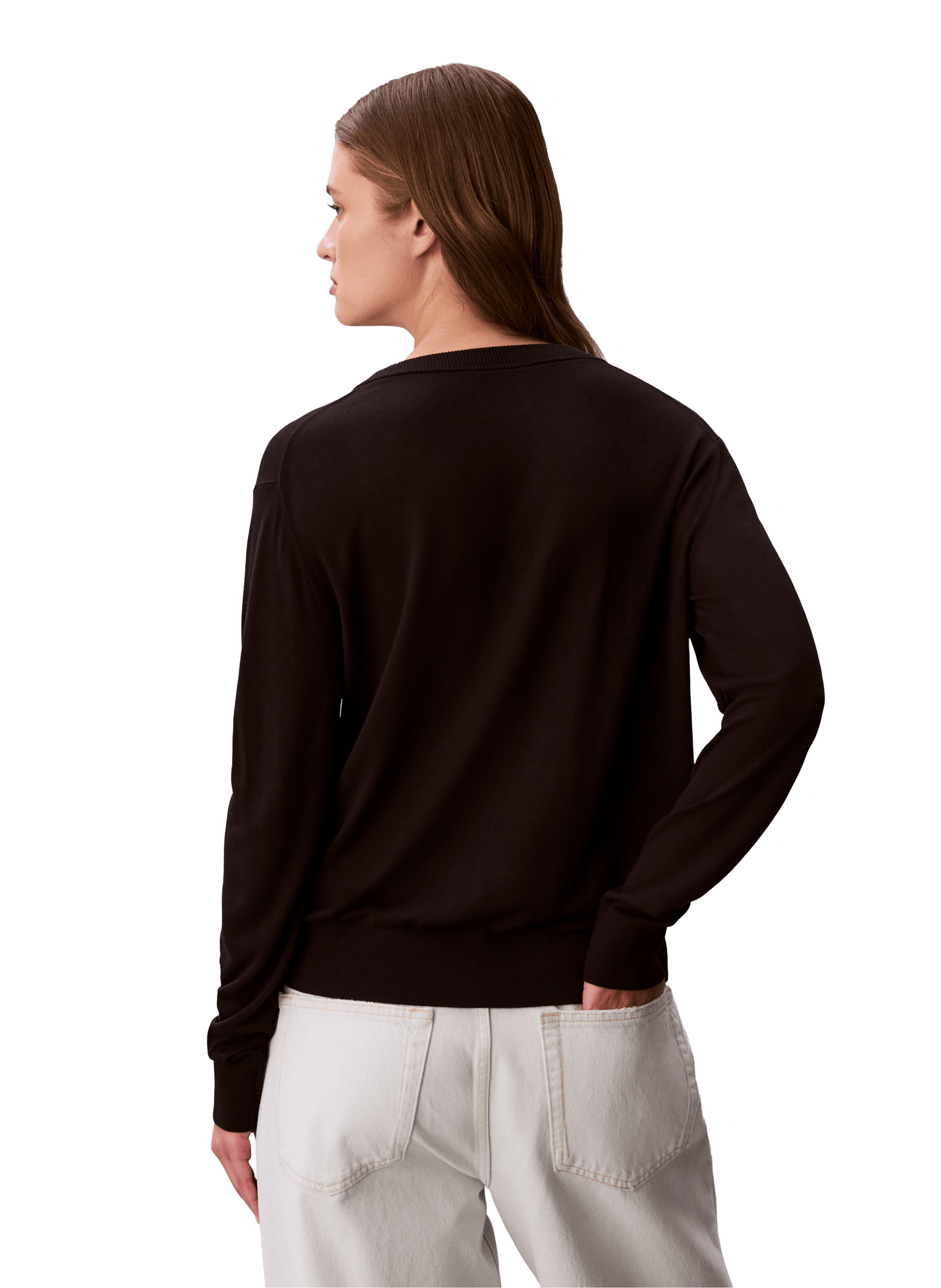 Pull uni col V CALVIN KLEIN Noir