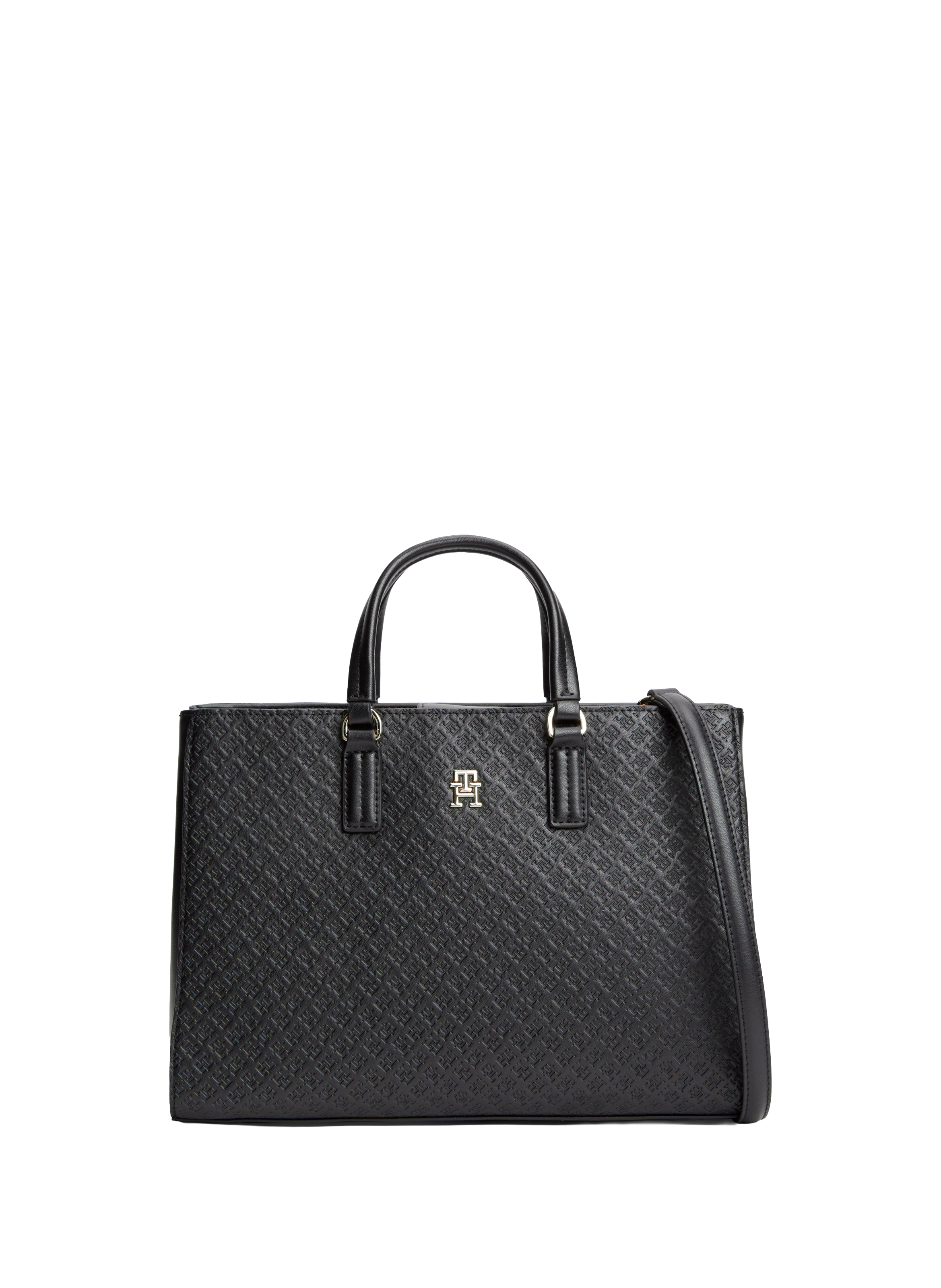 Sac à main à monogramme TH TOMMY HILFIGER Noir