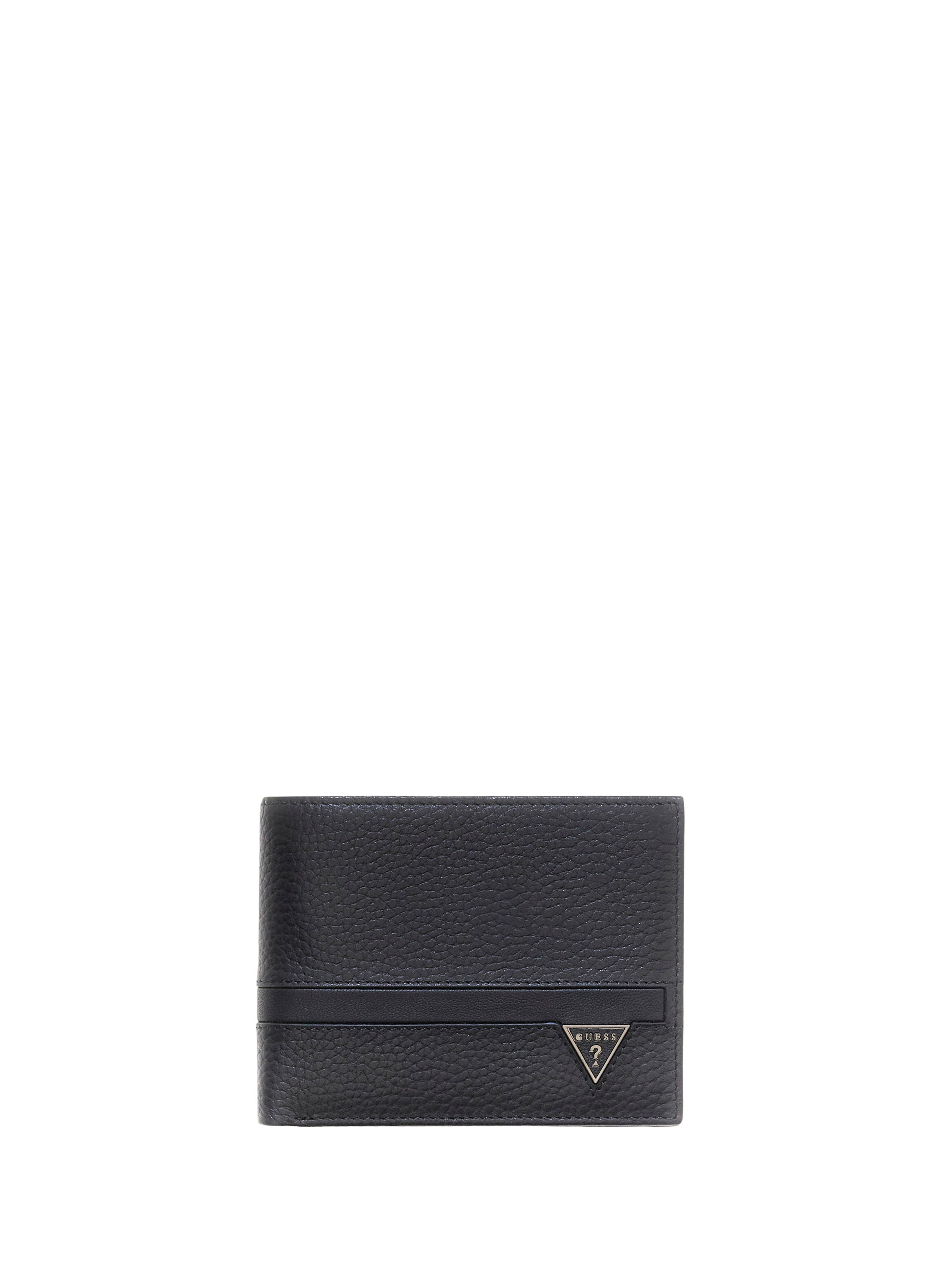 Compact cow leather wallet GUESS Black