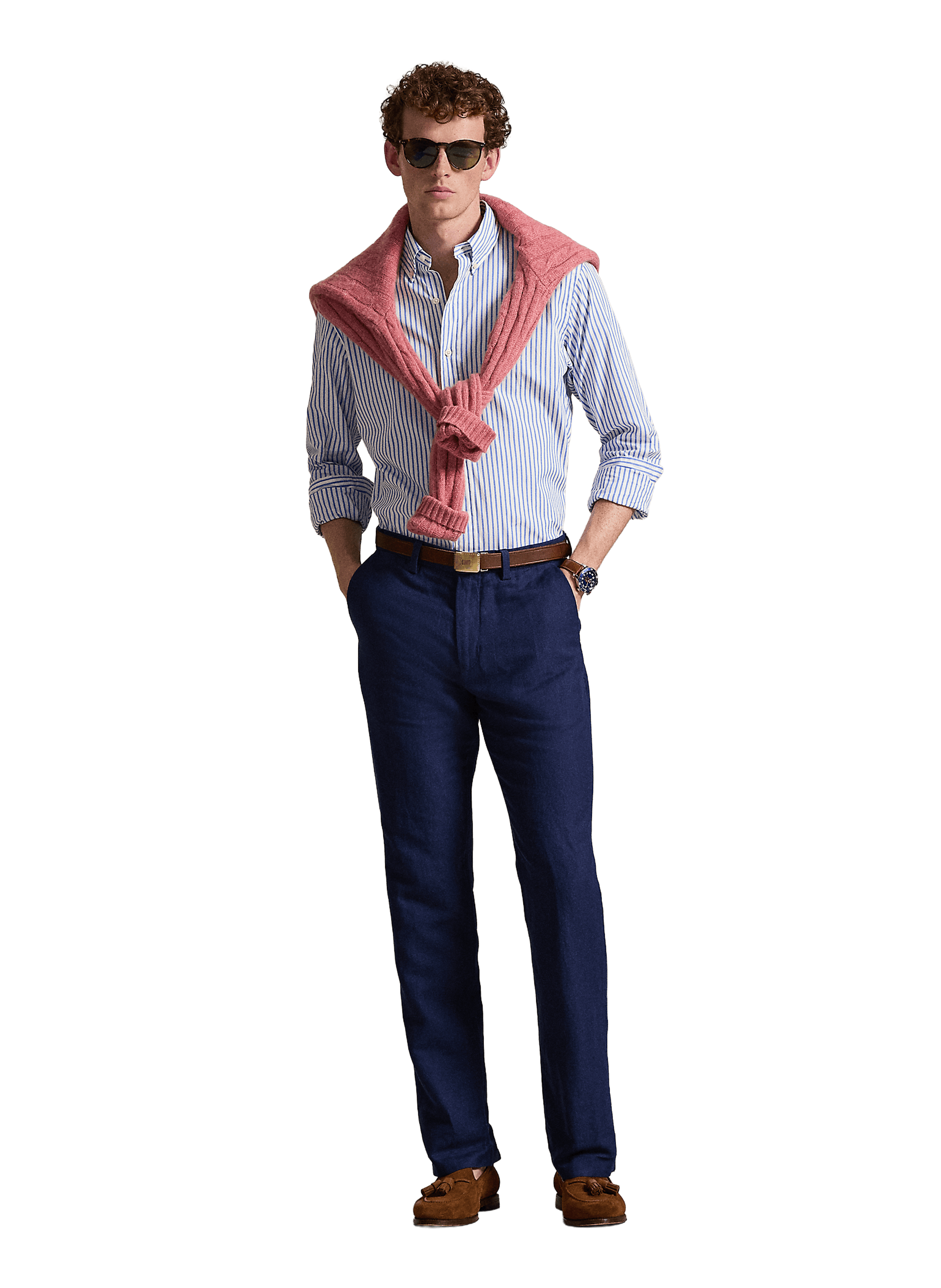 Chemise rayée en coton POLO RALPH LAUREN Blanc