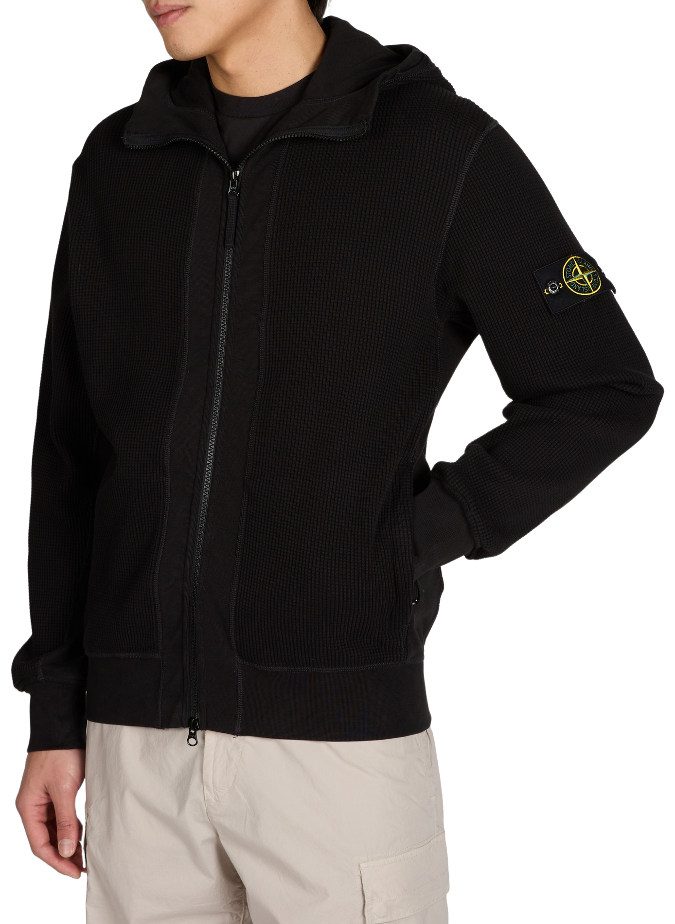 Veste zippée en coton  STONE ISLAND Noir
