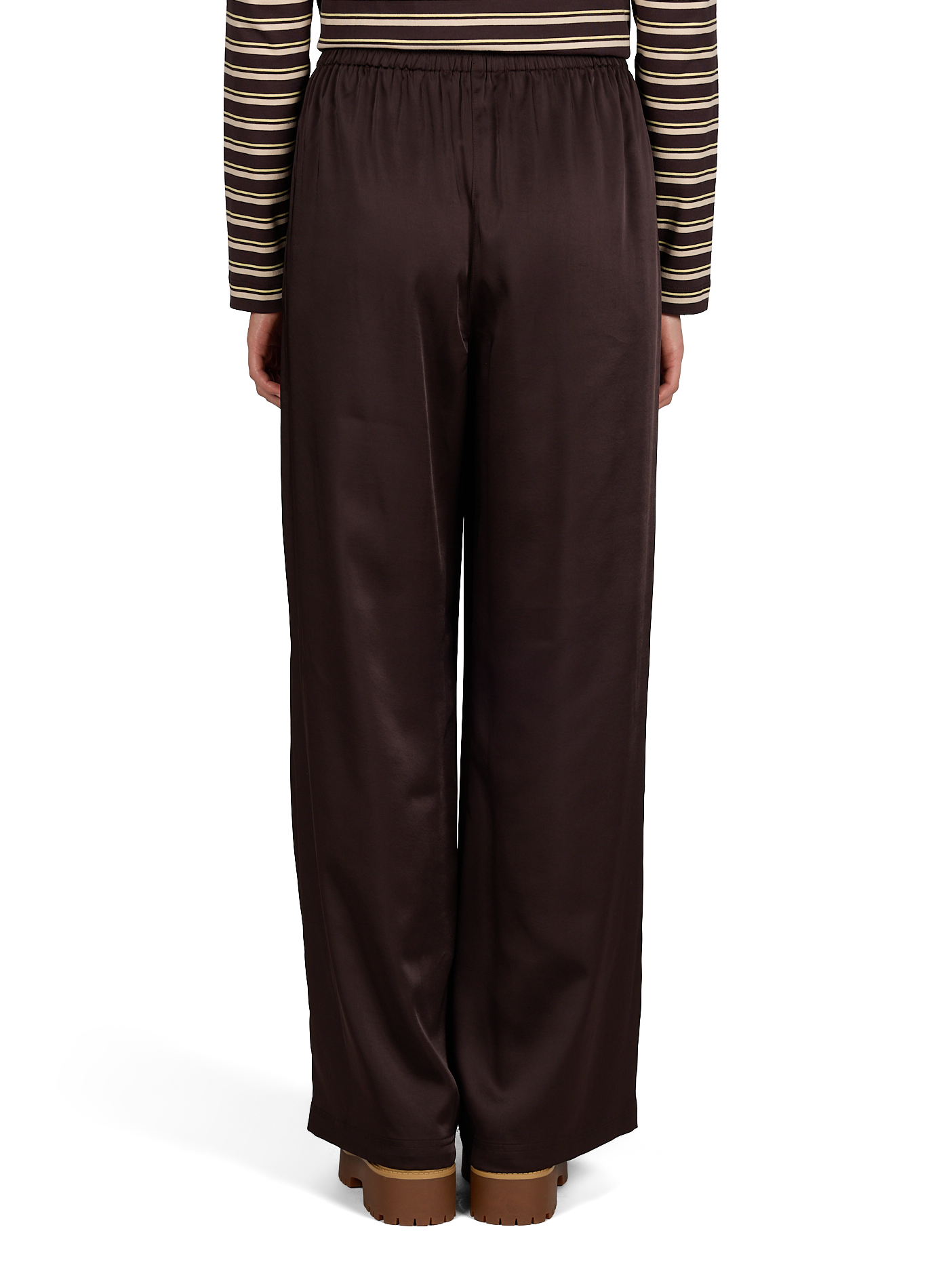 Pantalon fluide en coton LACOSTE Marron