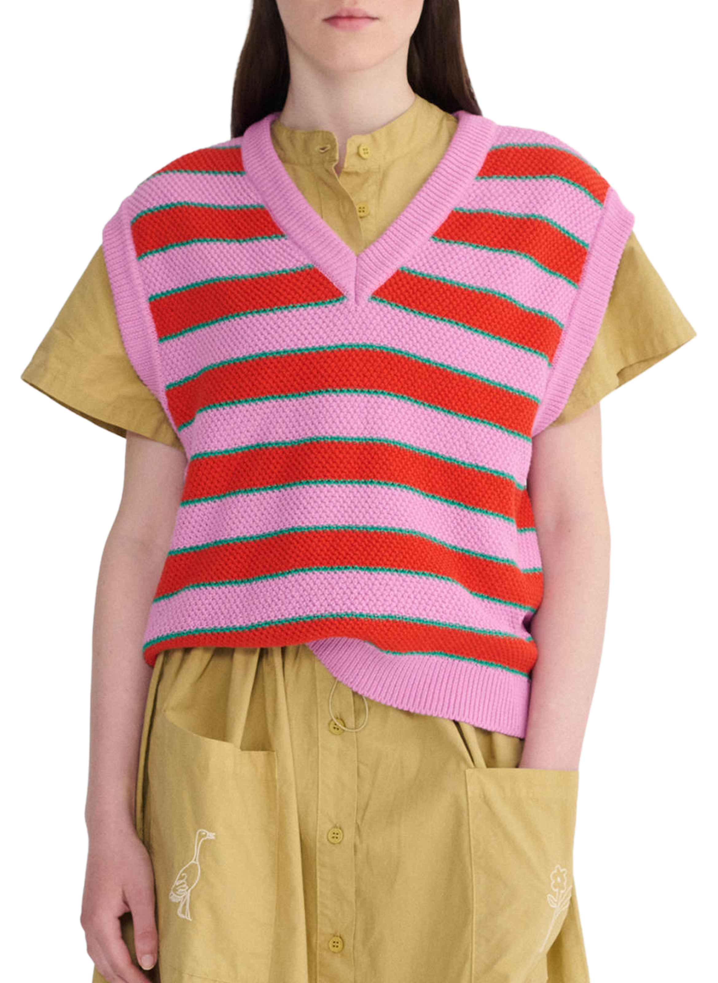 Pull sans manches à rayures BOBO CHOSES Multicolore