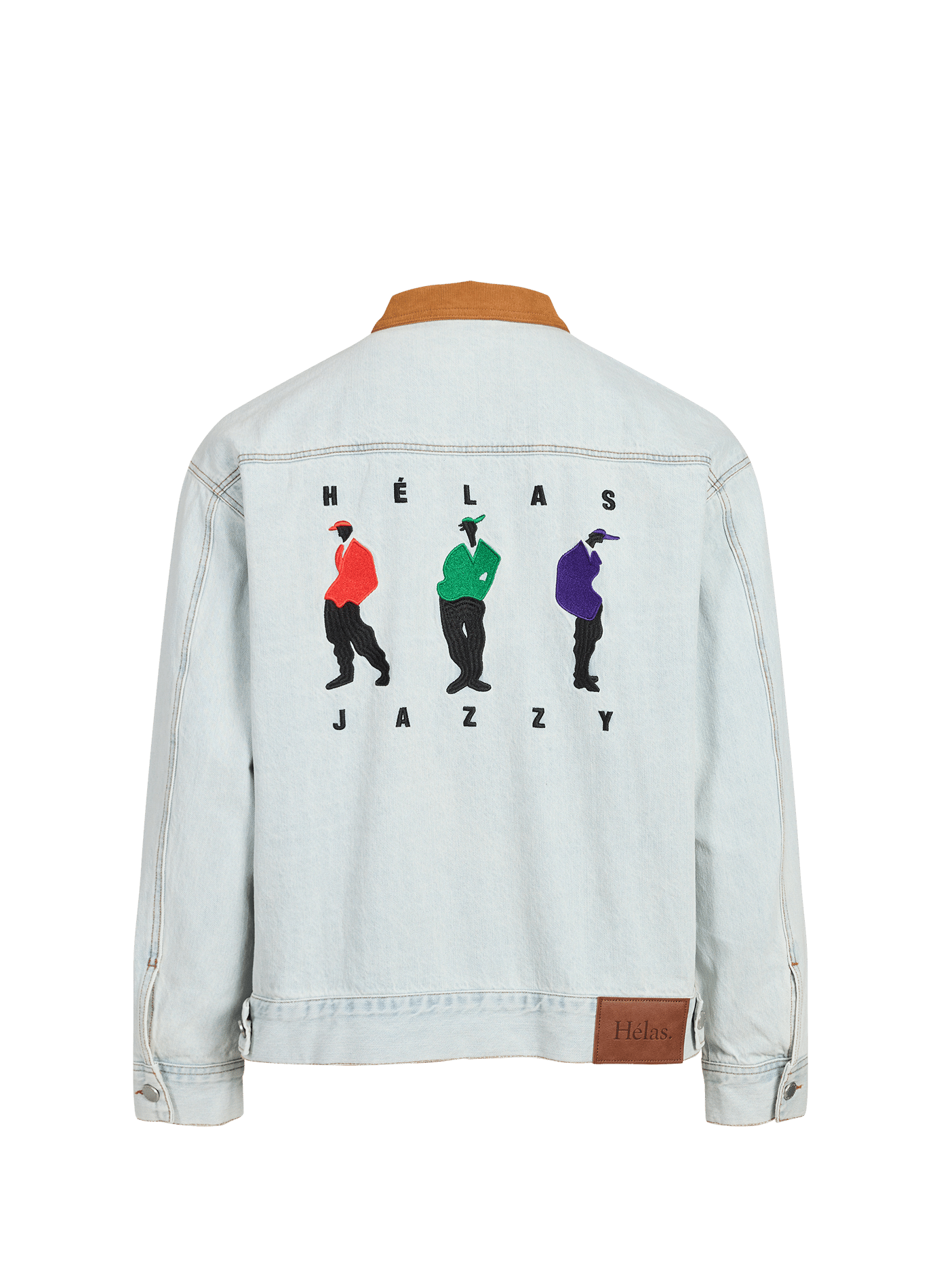 Denim jacket with classic embroidered collar HELAS CAPS Blue