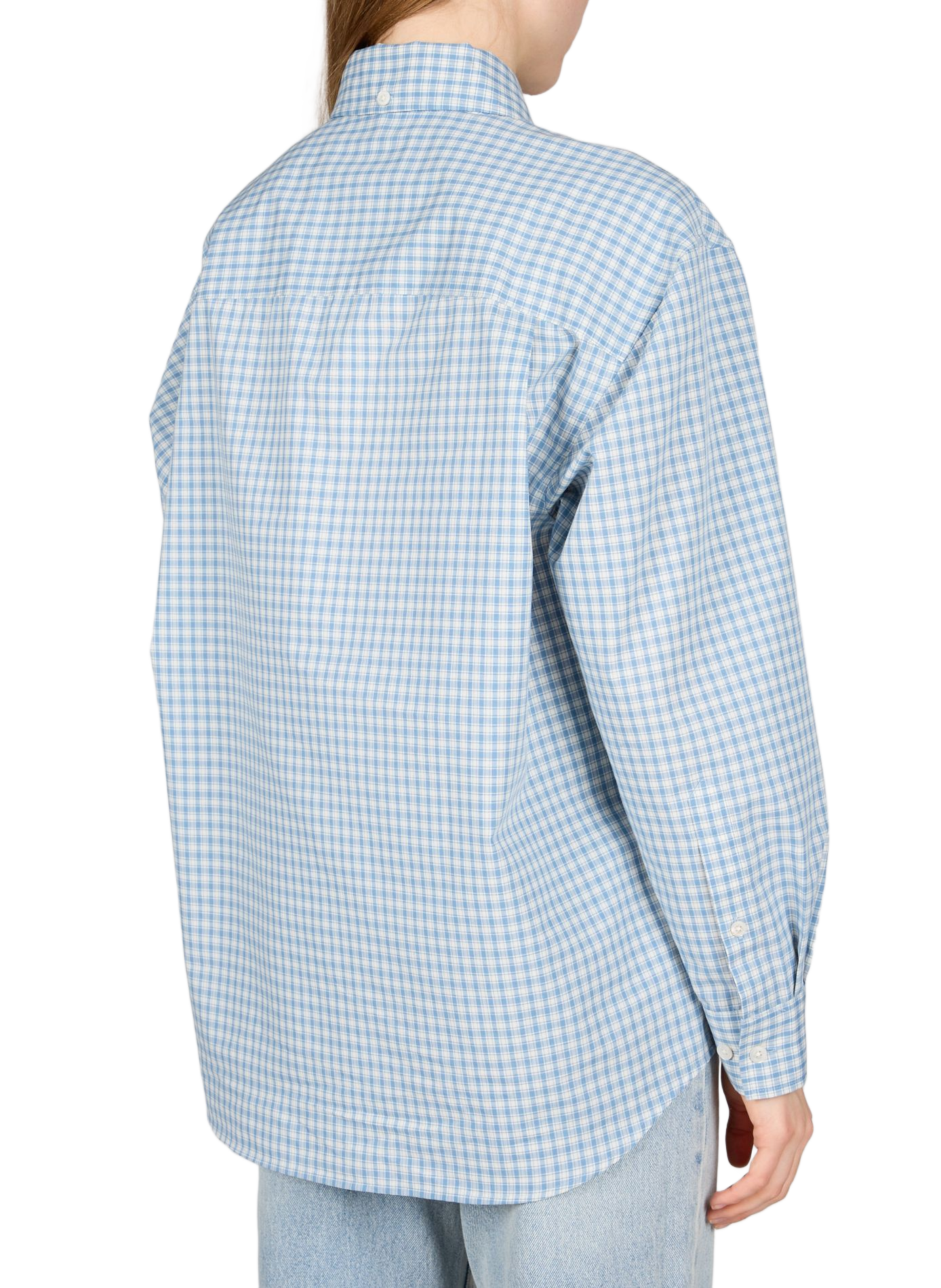 Checked cotton American collar shirt DUNST Blue