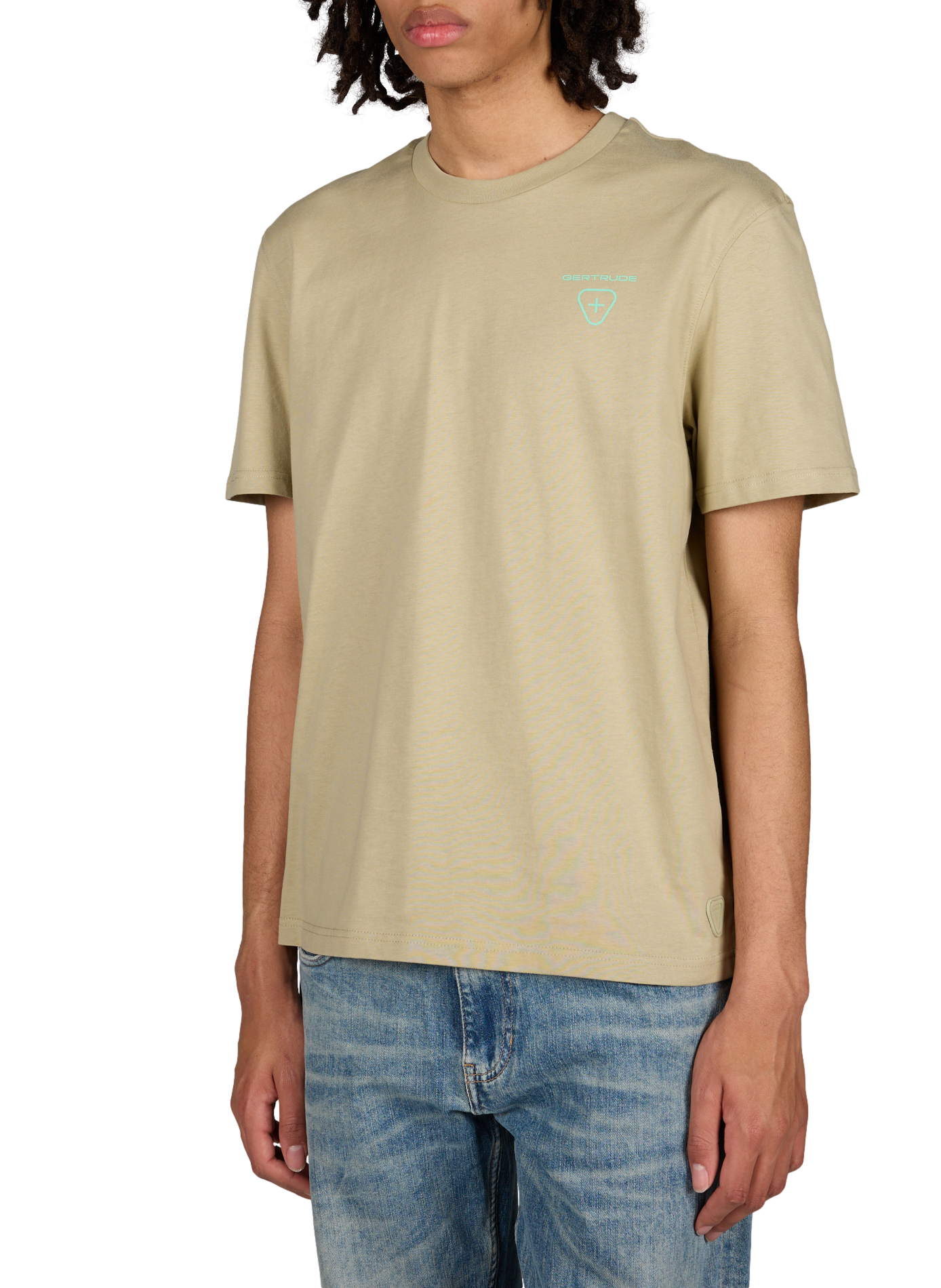 Biker-style cotton t-shirt GERTRUDE ET GASTON Beige
