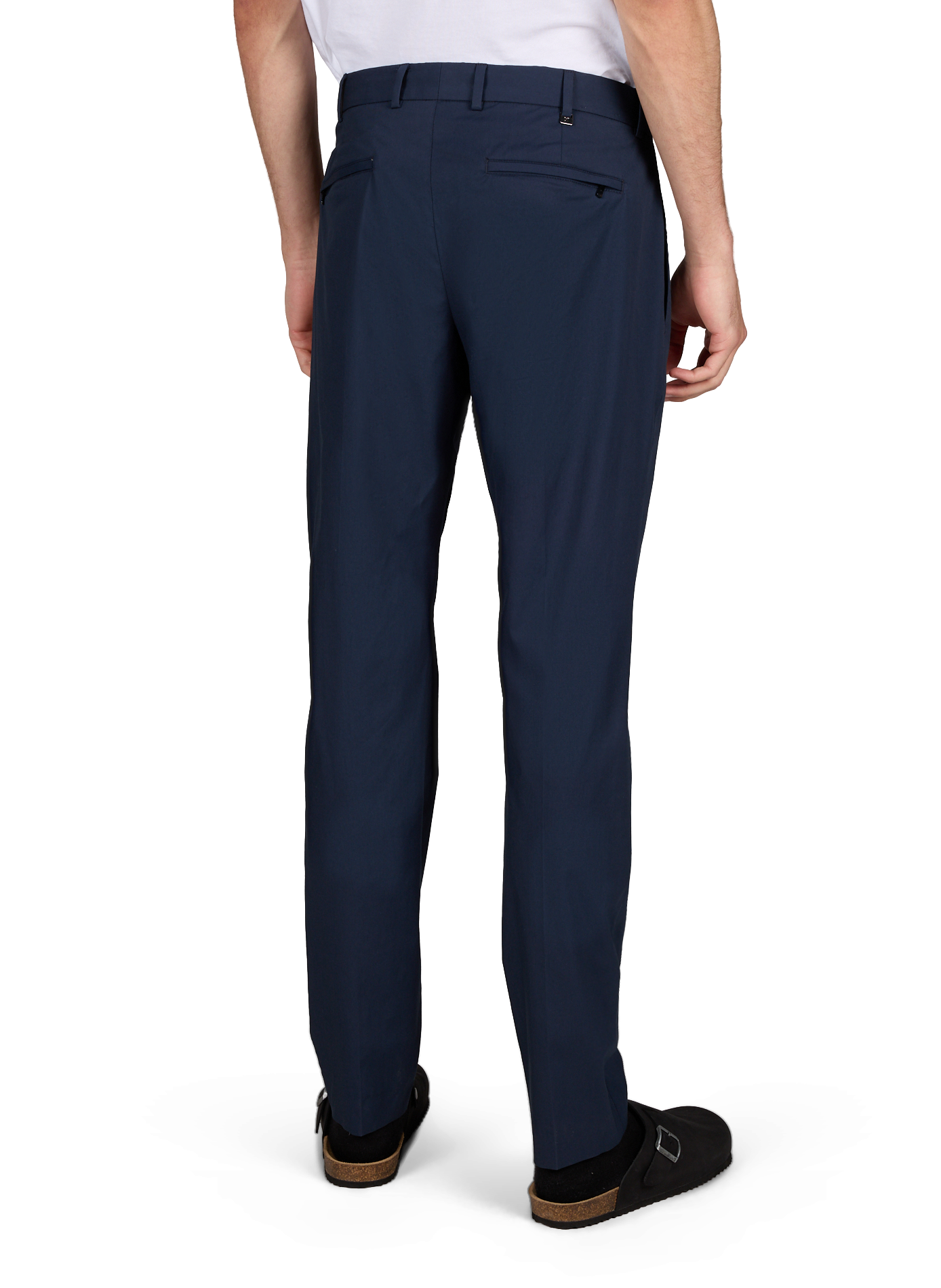 Solid color mixed cotton pants PT01 Blue