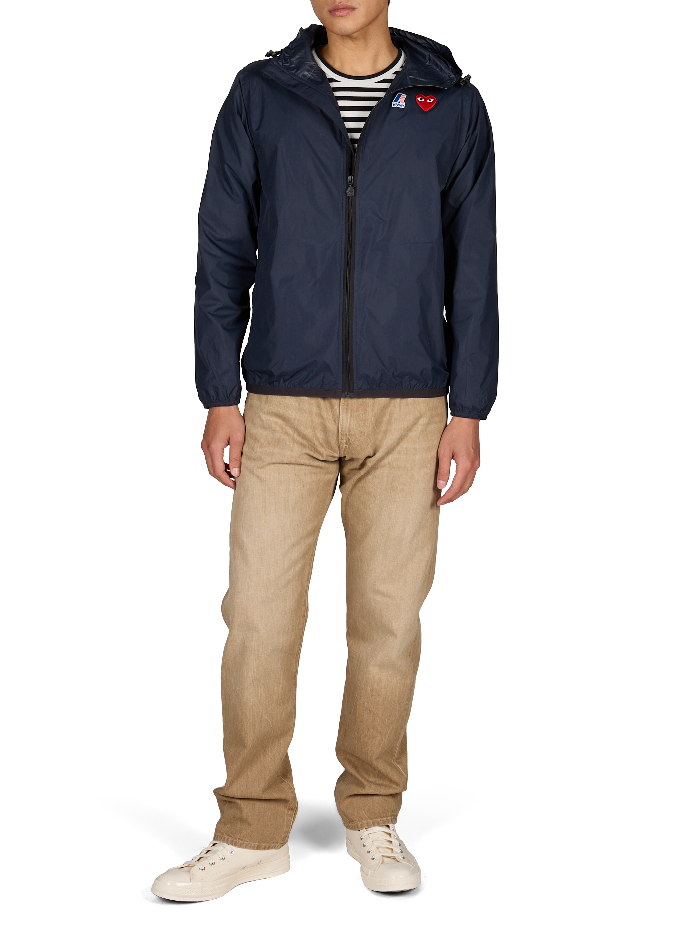 Waterproof hooded jacket COMME DES GARCONS PLAY Blue